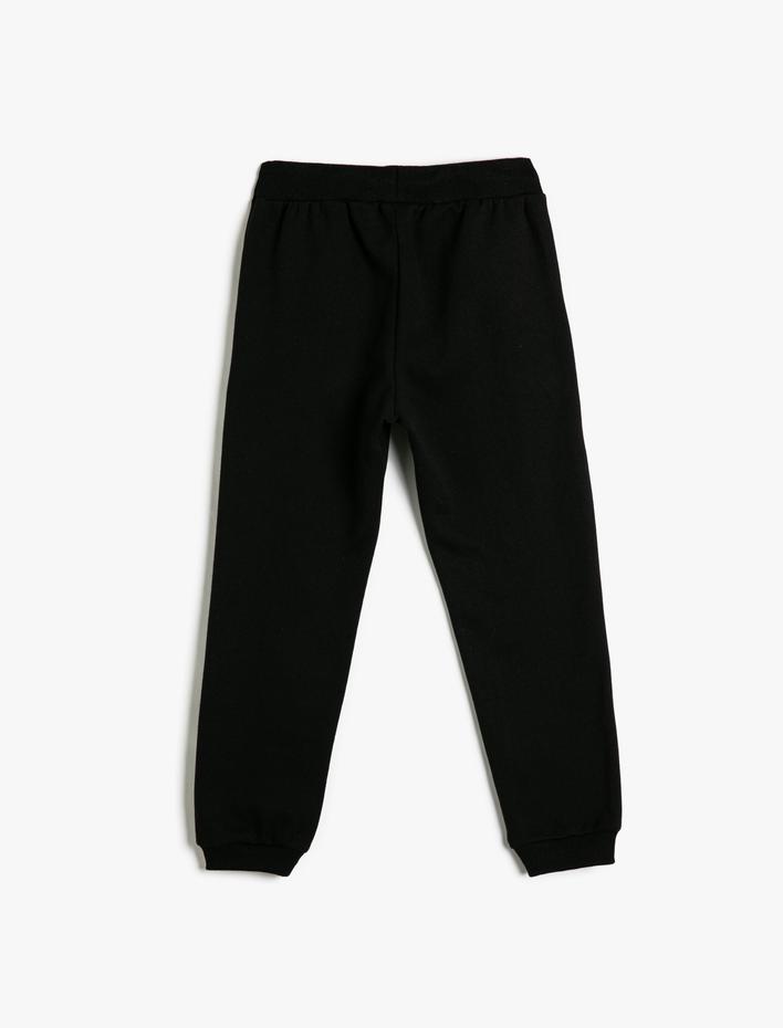 Erkek Çocuk Basic Jogger Eşofman Altı Yarasa Baskılı Beli Bağlamalı Cepli Şardonlu