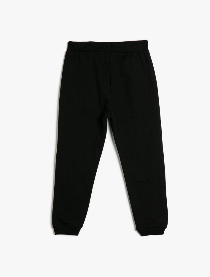 Erkek Çocuk Basic Jogger Eşofman Altı Kolej Baskılı Beli Bağlamalı Cepli Şardonlu