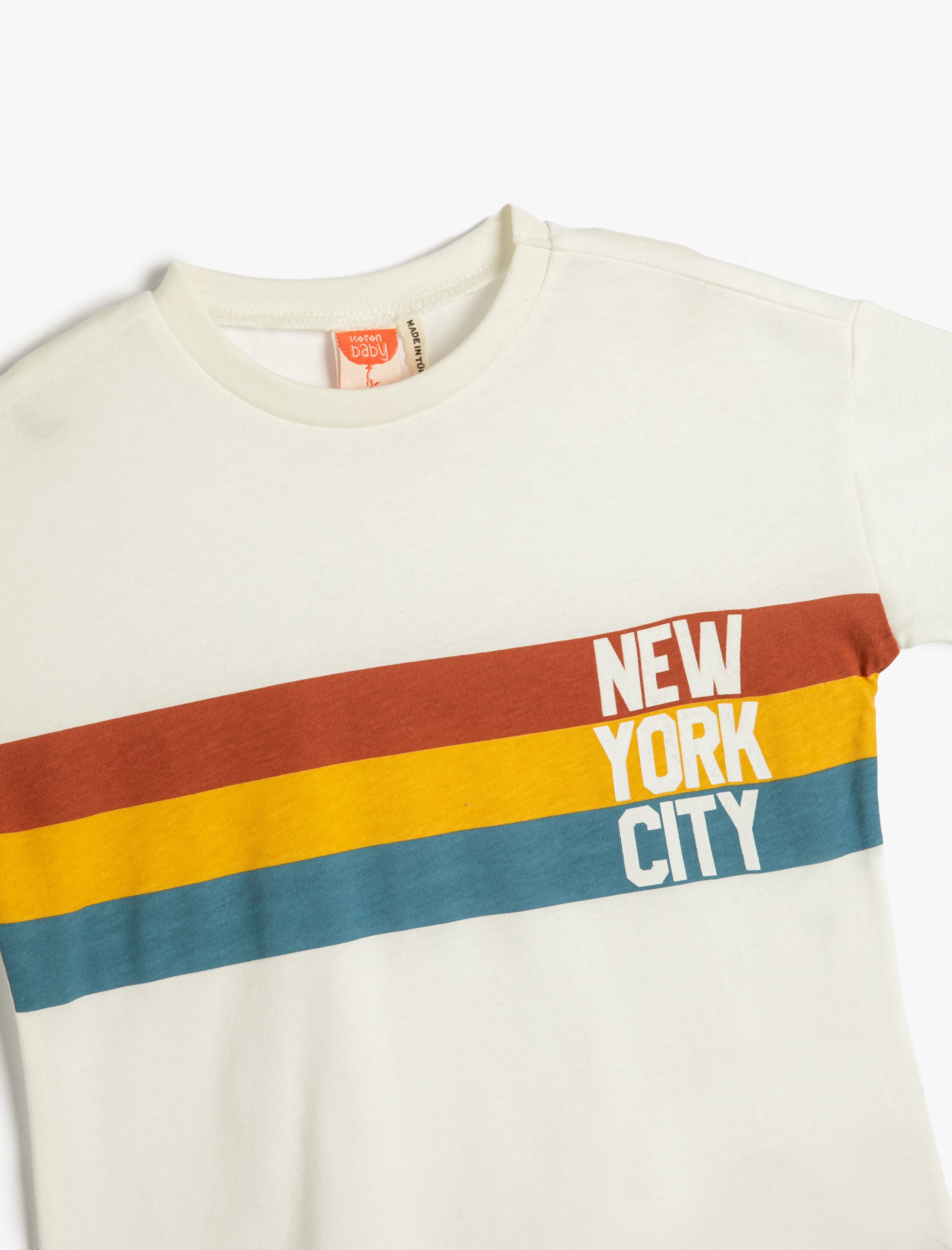 Erkek Bebek Tişört Kısa Kollu Baskılı Bisiklet Yaka Pamuklu