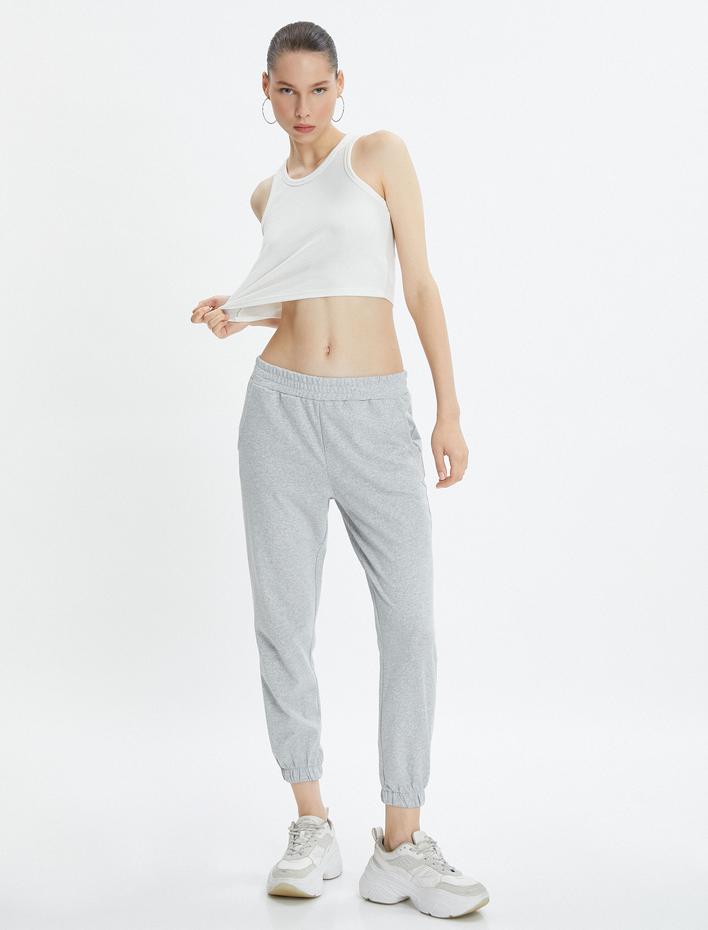  Basic Jogger Eşofman Altı  Beli Bağlamalı Cepli