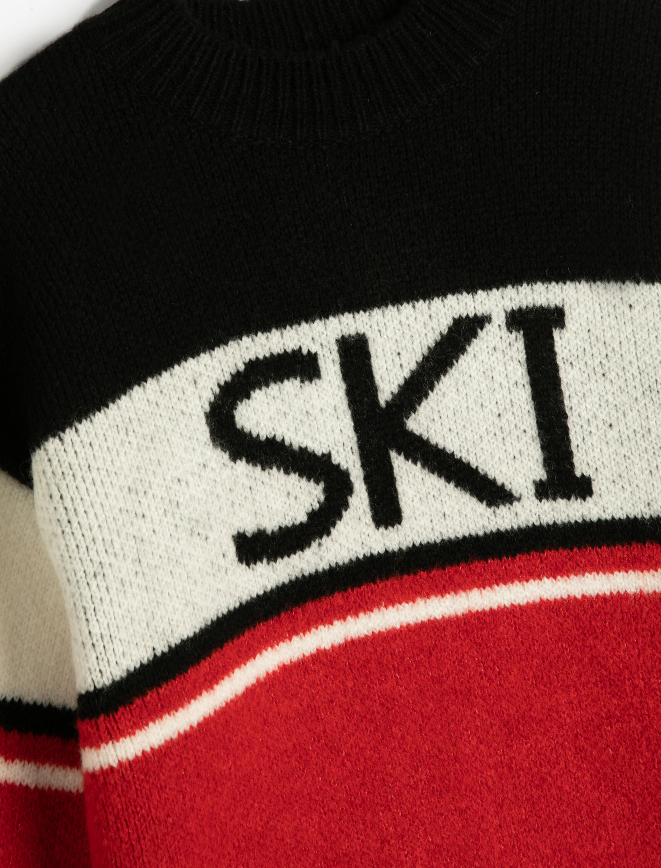 Kız Çocuk Kazak Yuvarlak Yaka Renk Bloklu Yazı Detaylı