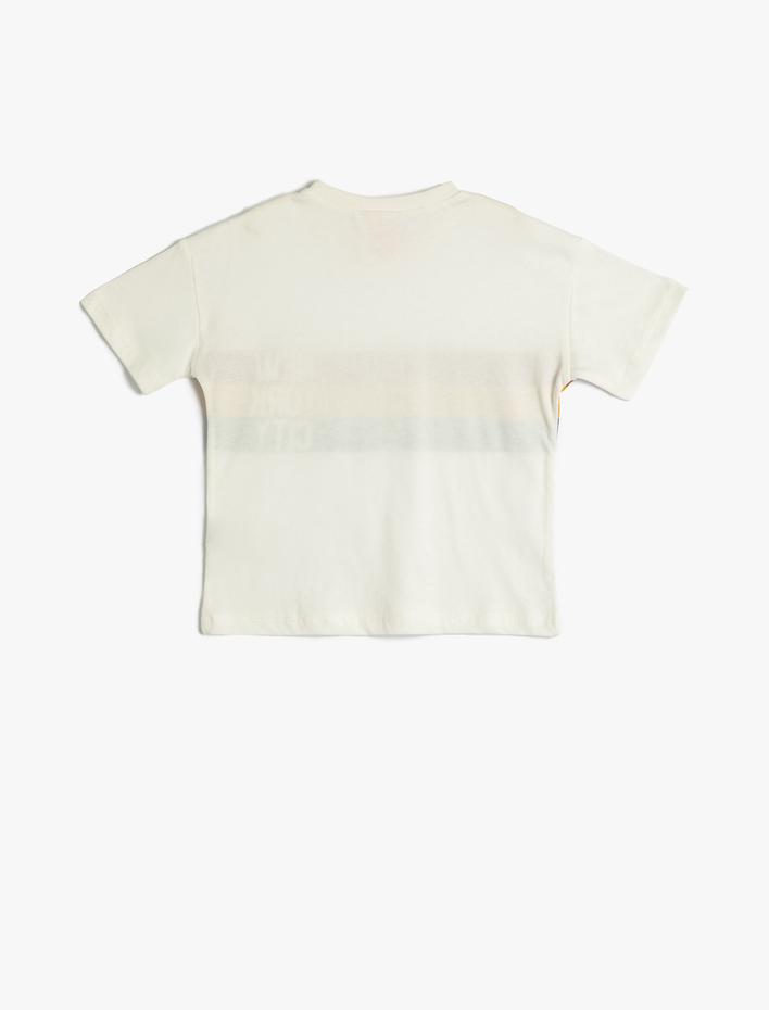 Erkek Bebek Tişört Kısa Kollu Baskılı Bisiklet Yaka Pamuklu