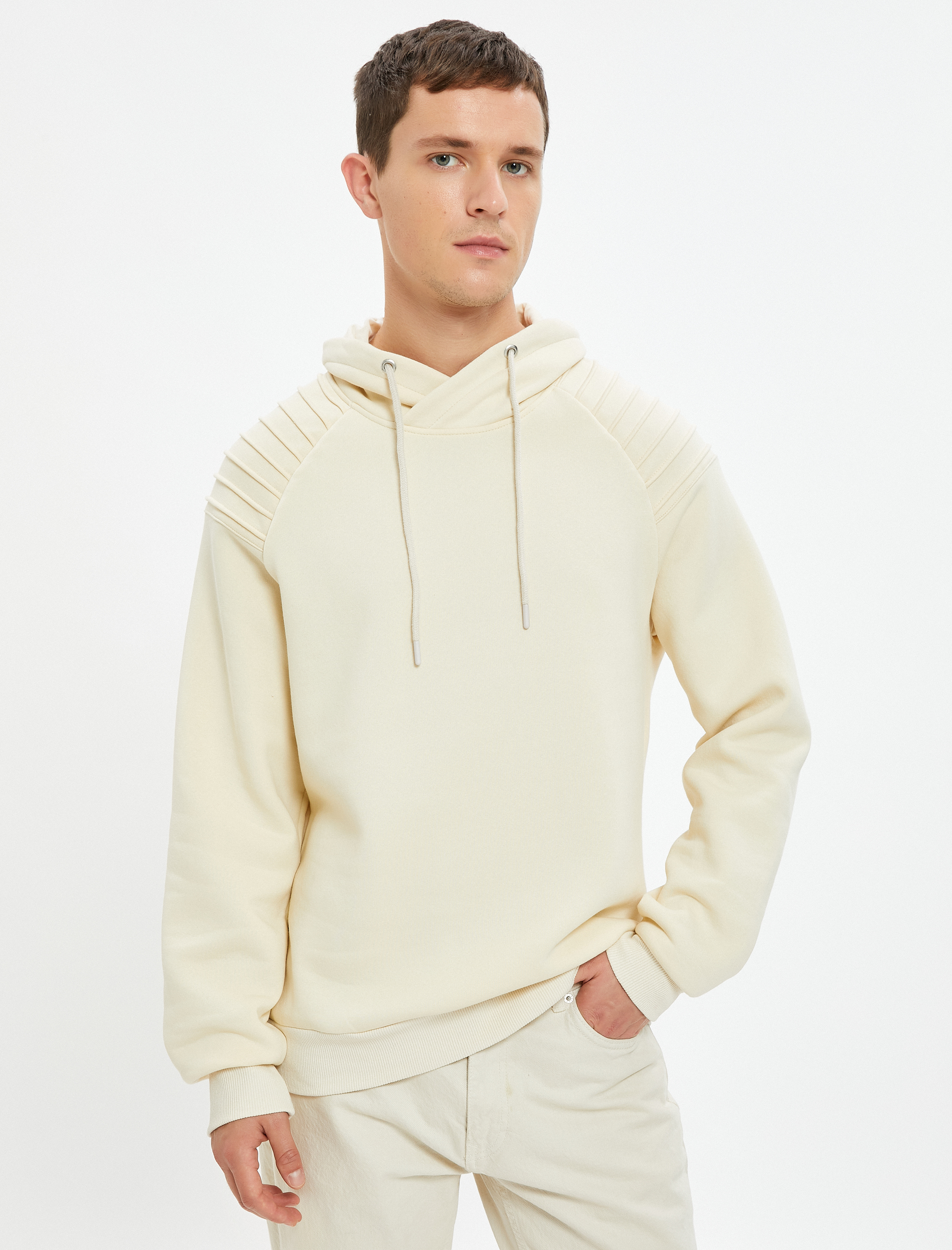   Şal Yaka Basic Sweatshirt Kat Detaylı Uzun Kollu Şardonlu