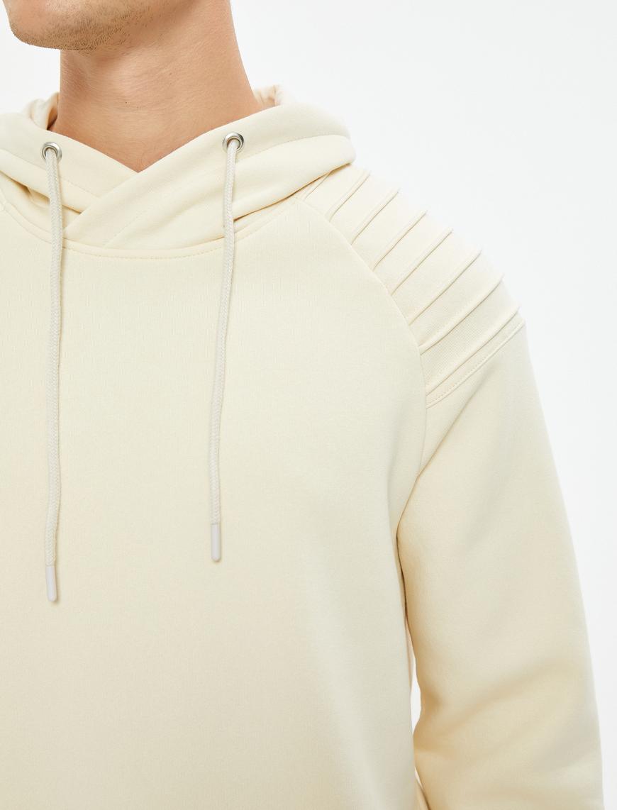   Şal Yaka Basic Sweatshirt Kat Detaylı Uzun Kollu Şardonlu