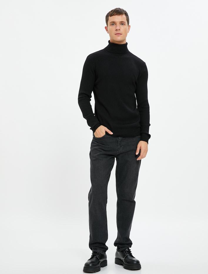  Balıkçı Yaka Triko Kazak Dar Kalıp Kaşkorse Uzun Kollu