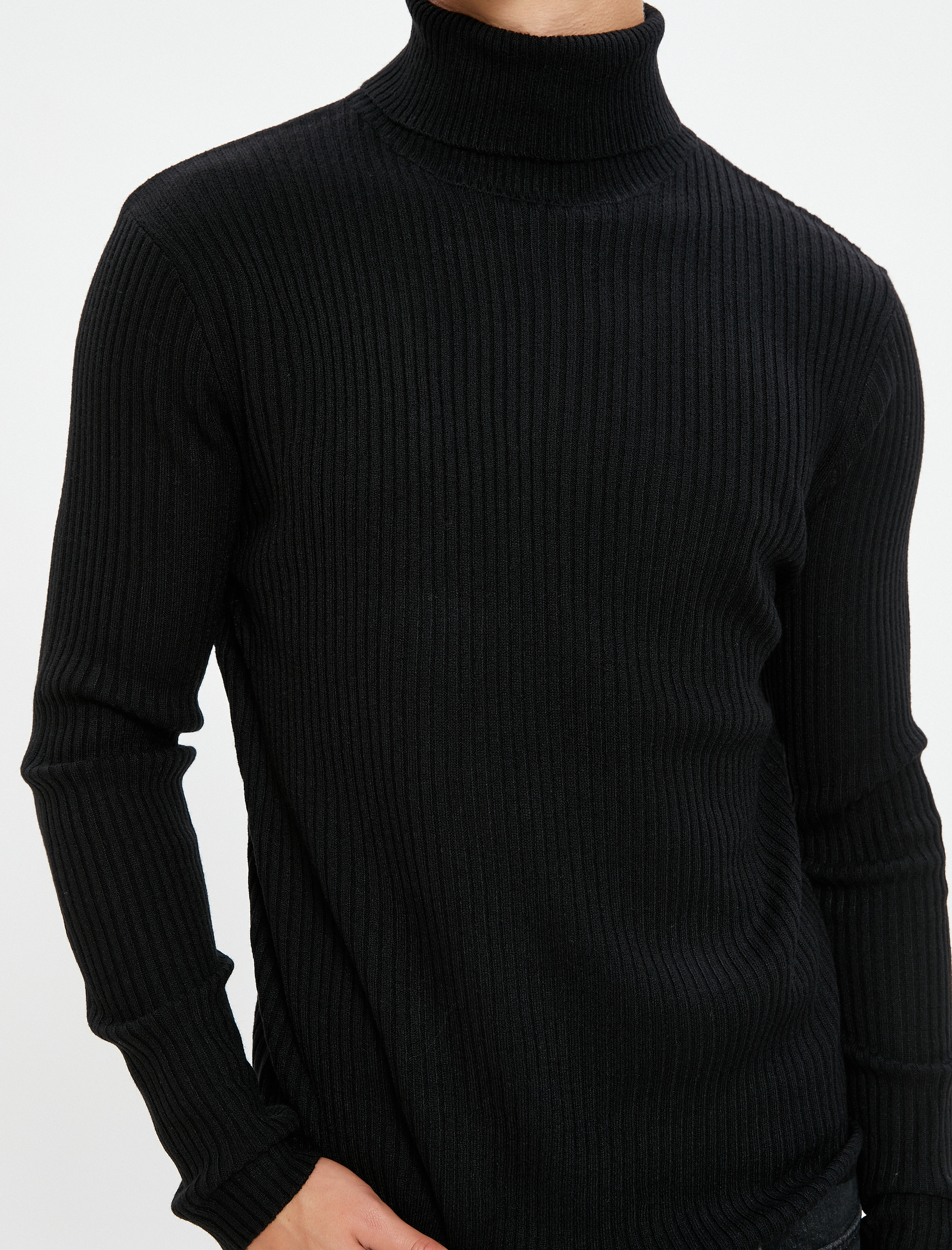 Balıkçı Yaka Triko Kazak Dar Kalıp Kaşkorse Uzun Kollu