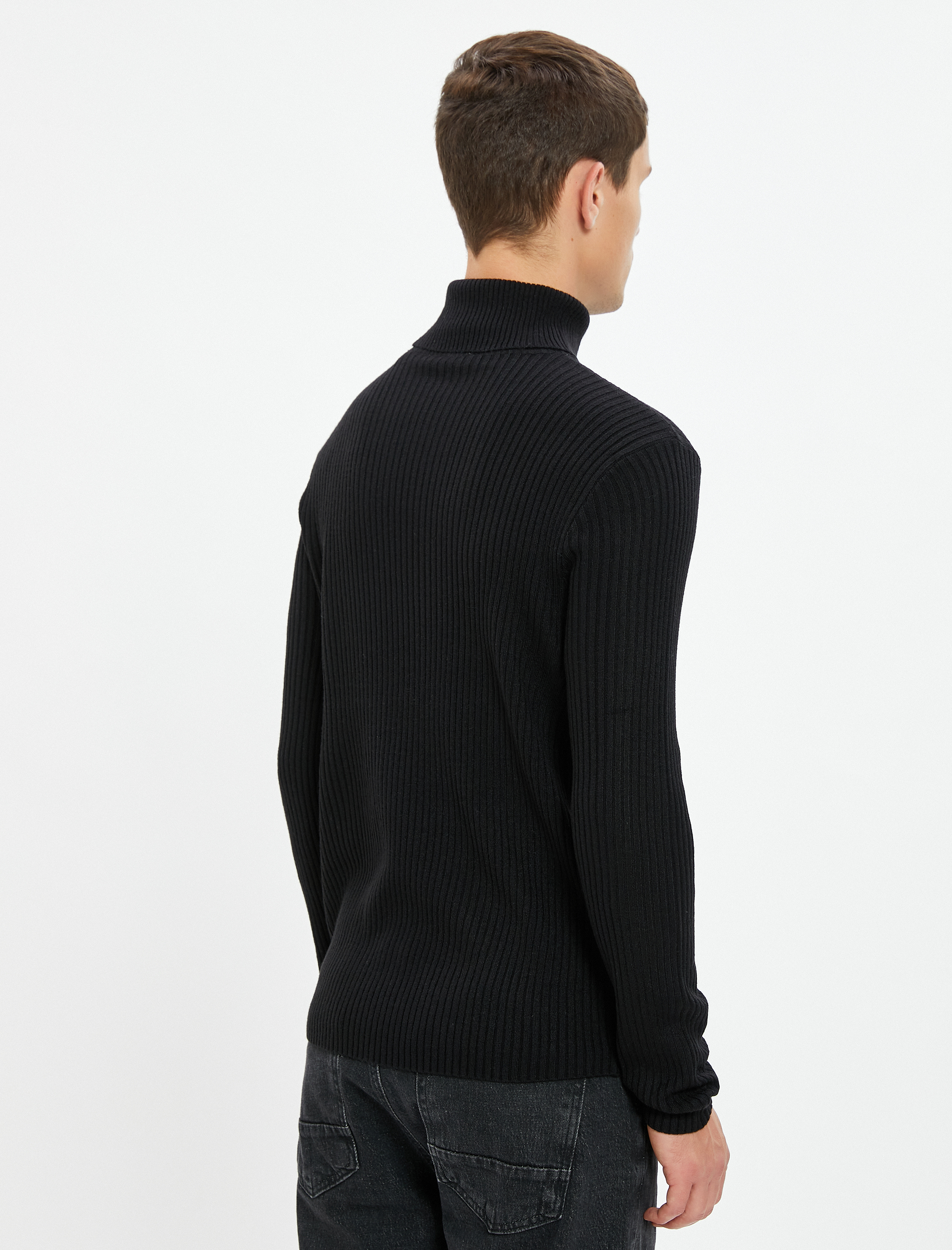 Balıkçı Yaka Triko Kazak Dar Kalıp Kaşkorse Uzun Kollu