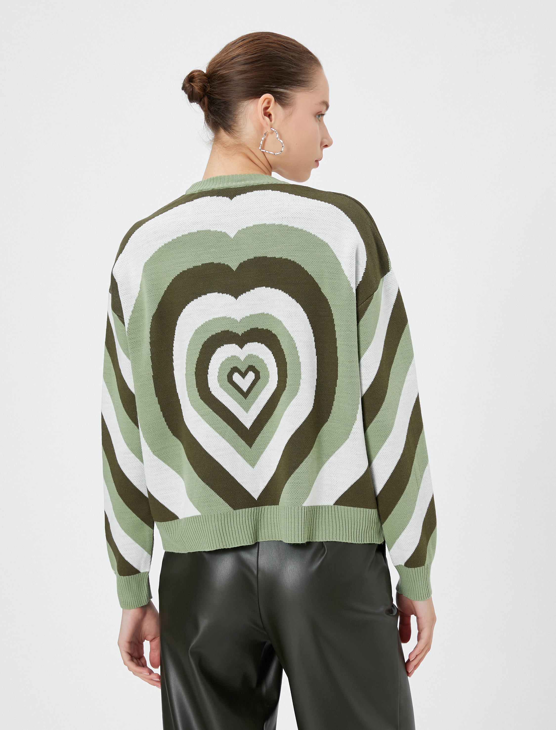   Triko Kazak Kalpli Çok Renkli Uzun Kollu Bisiklet Yaka