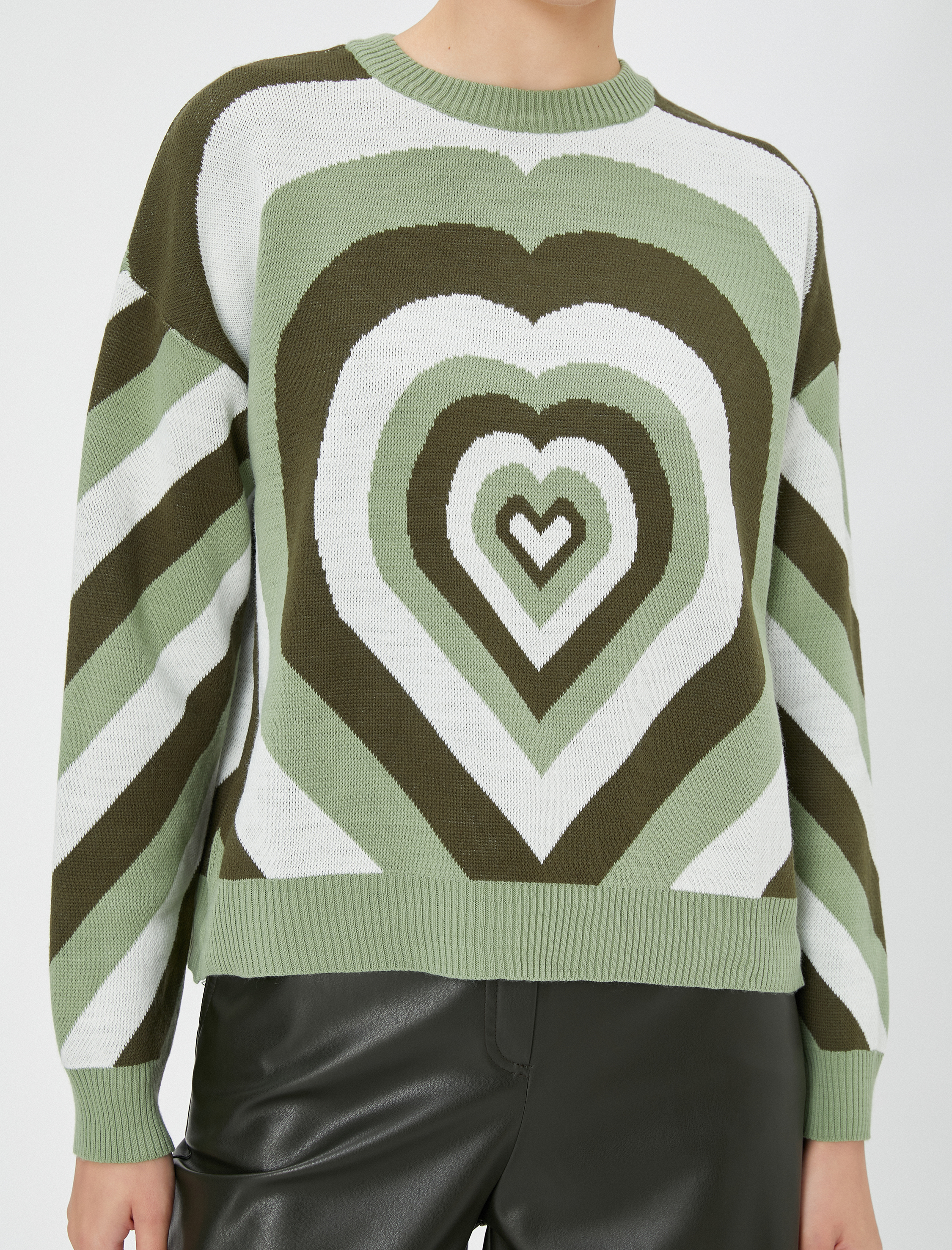   Triko Kazak Kalpli Çok Renkli Uzun Kollu Bisiklet Yaka