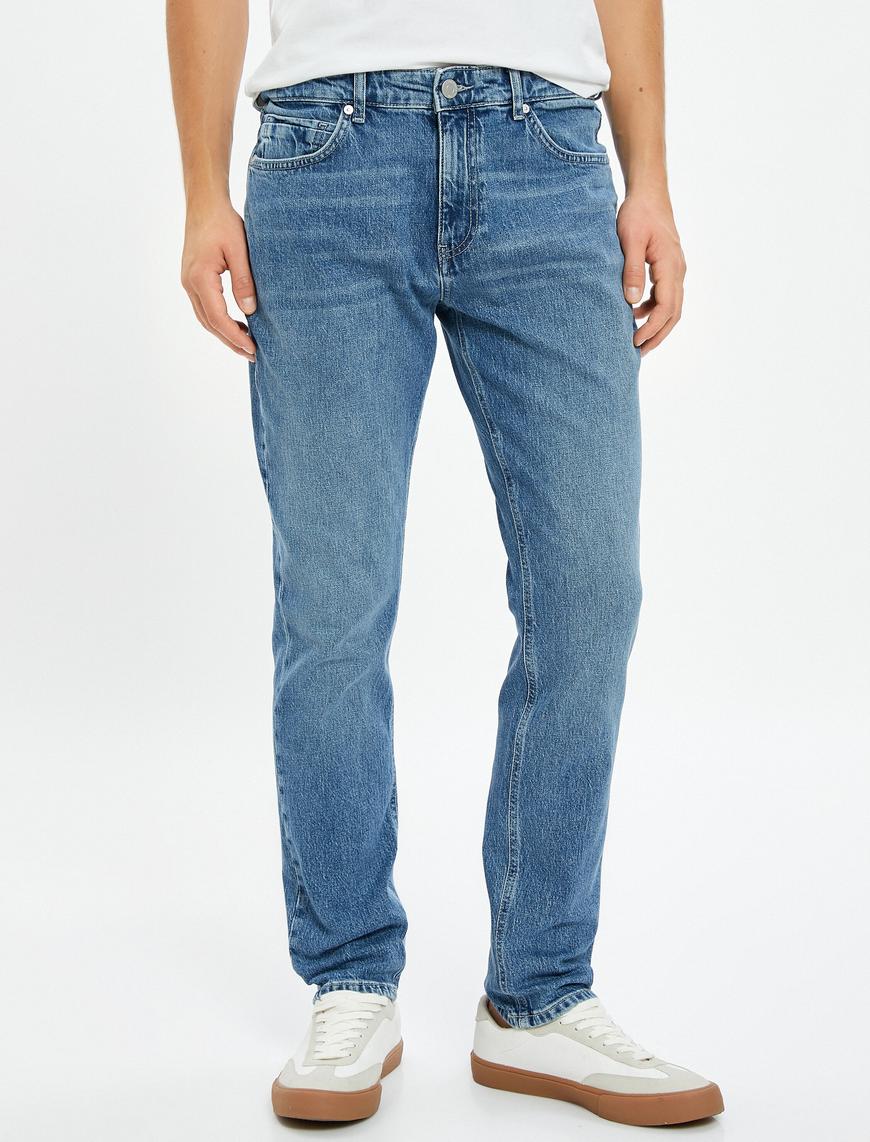   Slim Fit Kot Pantolon Cepli Pamuklu - Brad Jean