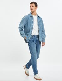Slim Fit Kot Pantolon Cepli Pamuklu - Brad Jean