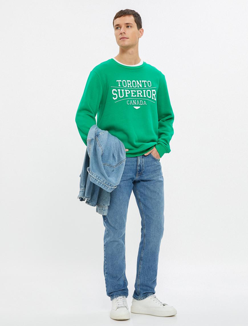   Straight Fit Boru Paça Kot Pantolon Cepli Pamuklu - Mark Jean