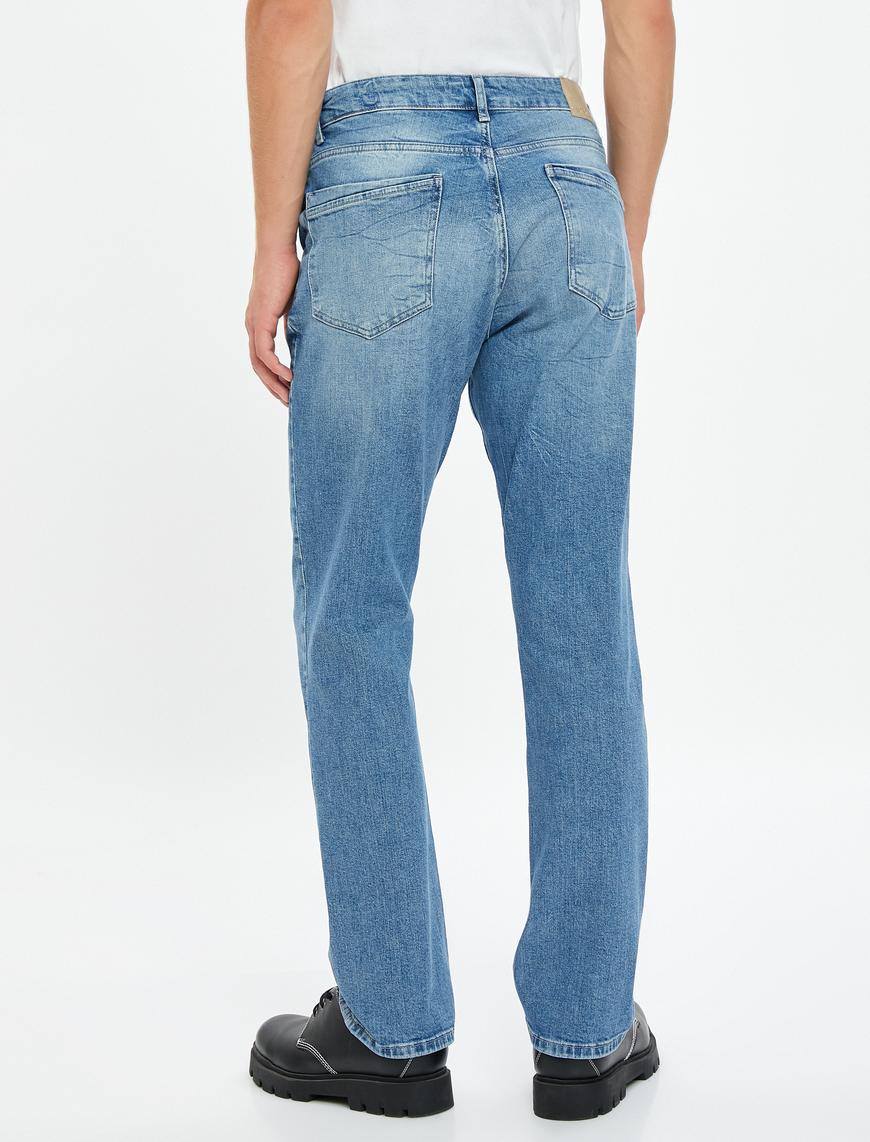   Straight Fit Kot Pantolon Cepli Pamuklu - Mark Jean