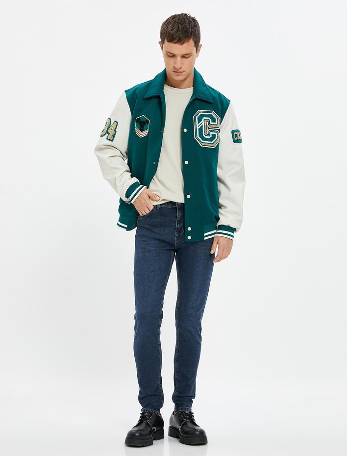  Skinny Fit Dar Paça Kot Pantolon Cepli - Michael Jean