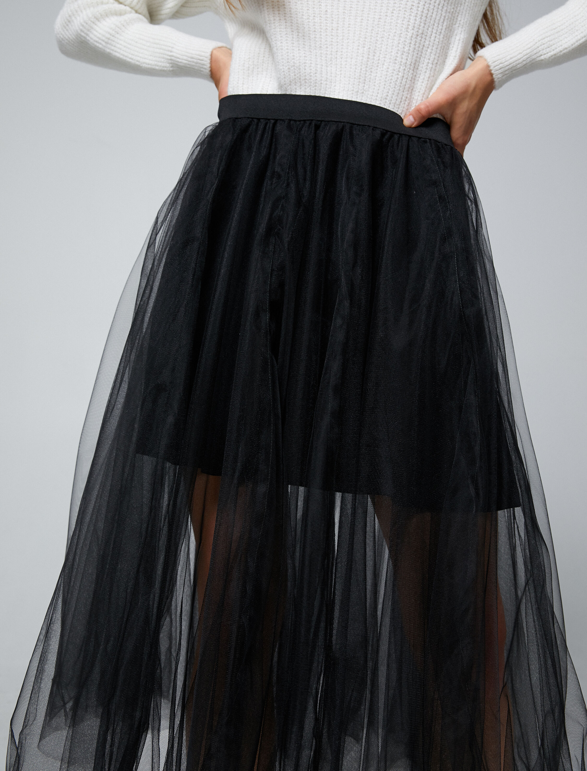   Tütü Etek Maksi Boy A Kesim Beli Lastikli