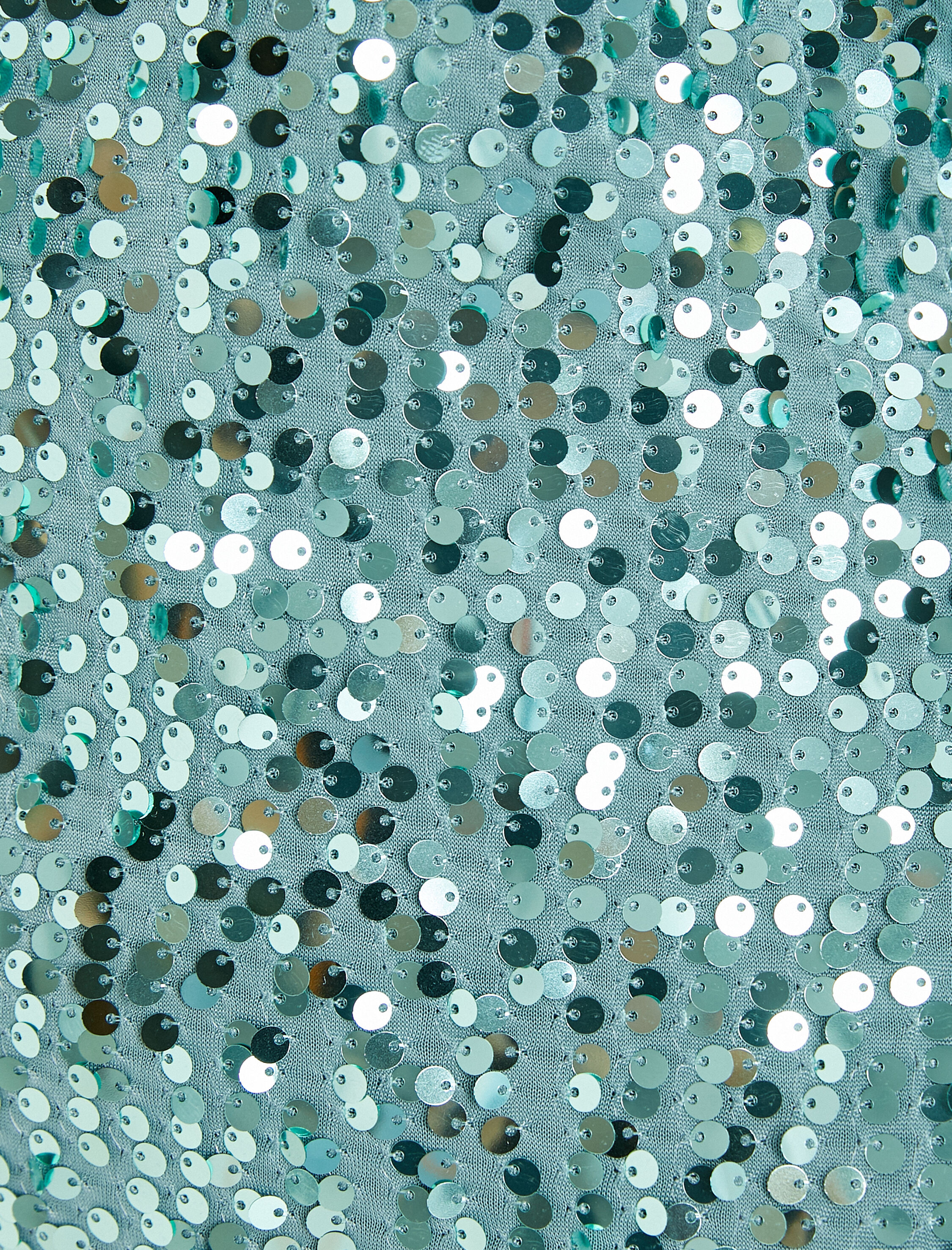   Payetli Midi Kalem Elbise İnce Çift Askılı Kalp Yaka