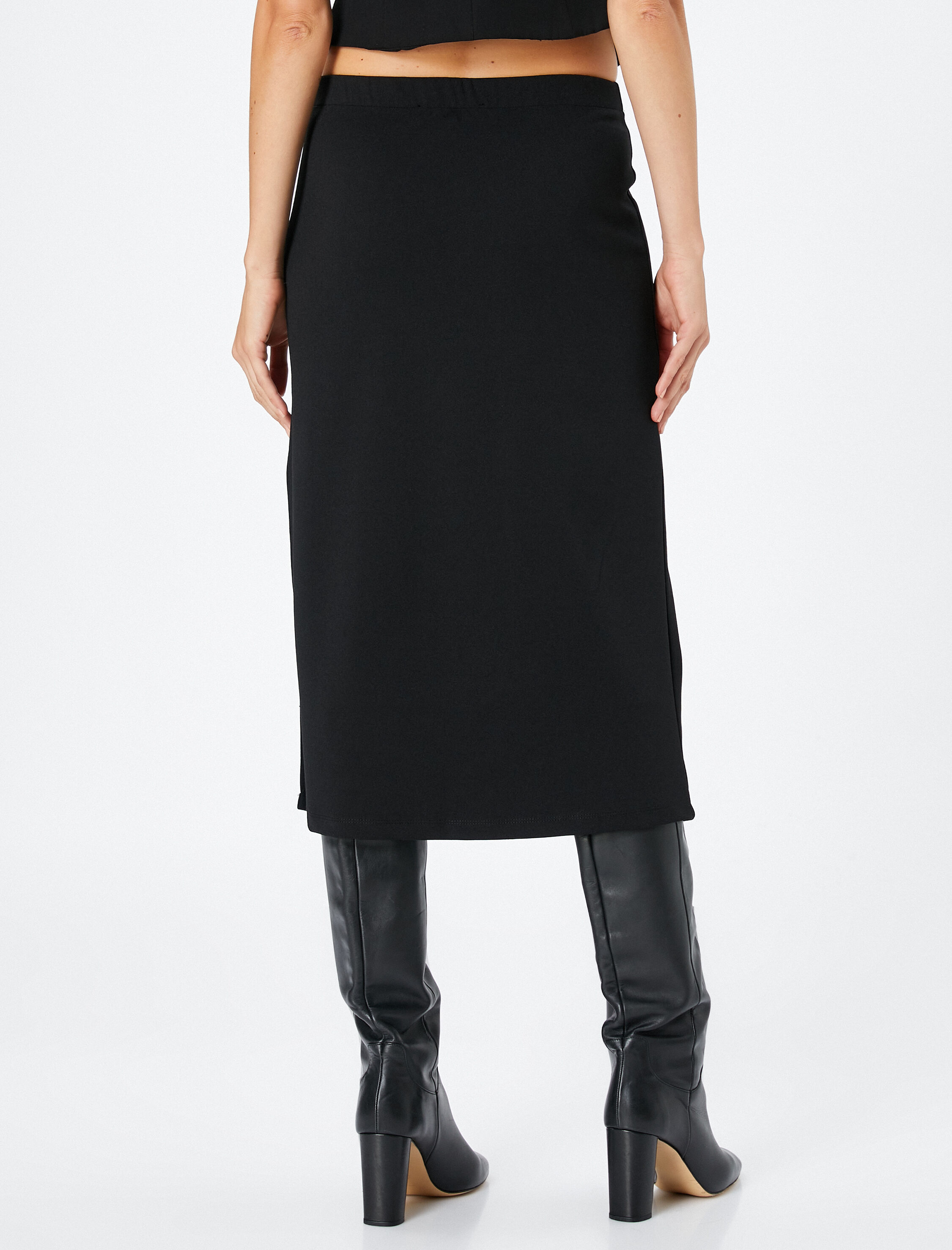   Midi Yırtmaçlı Etek Normal Bel