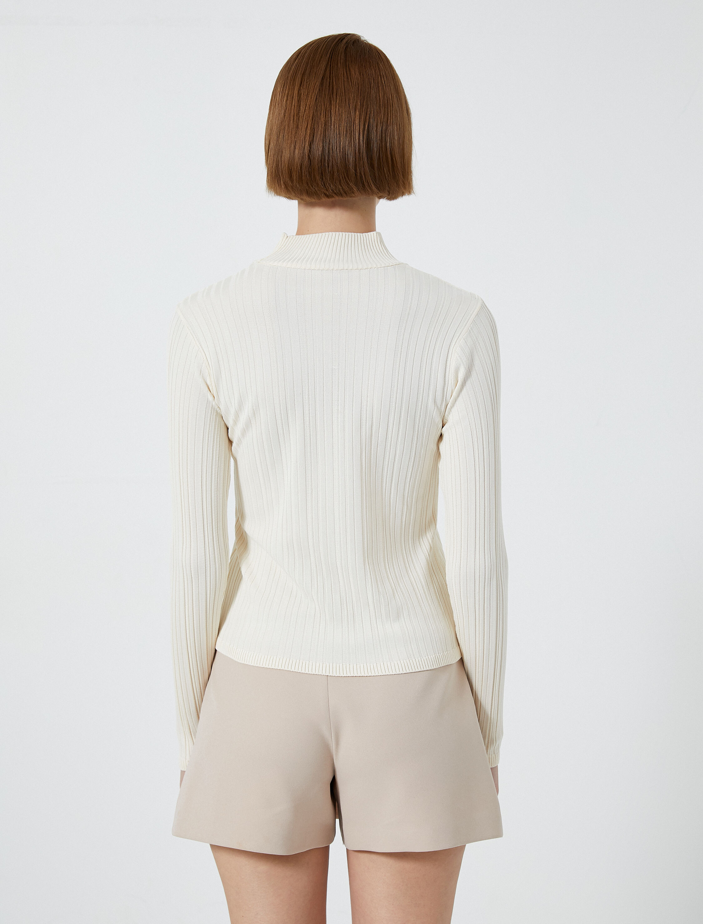   Triko Kazak Dokulu Yarım Balıkçı Yaka Uzun Kollu