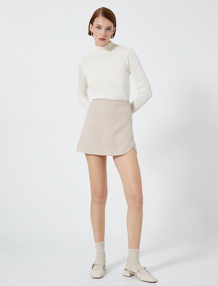  Triko Kazak Dokulu Yarım Balıkçı Yaka Uzun Kollu