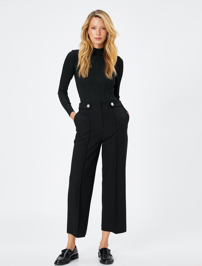  Triko Kazak Dokulu Yarım Balıkçı Yaka Uzun Kollu