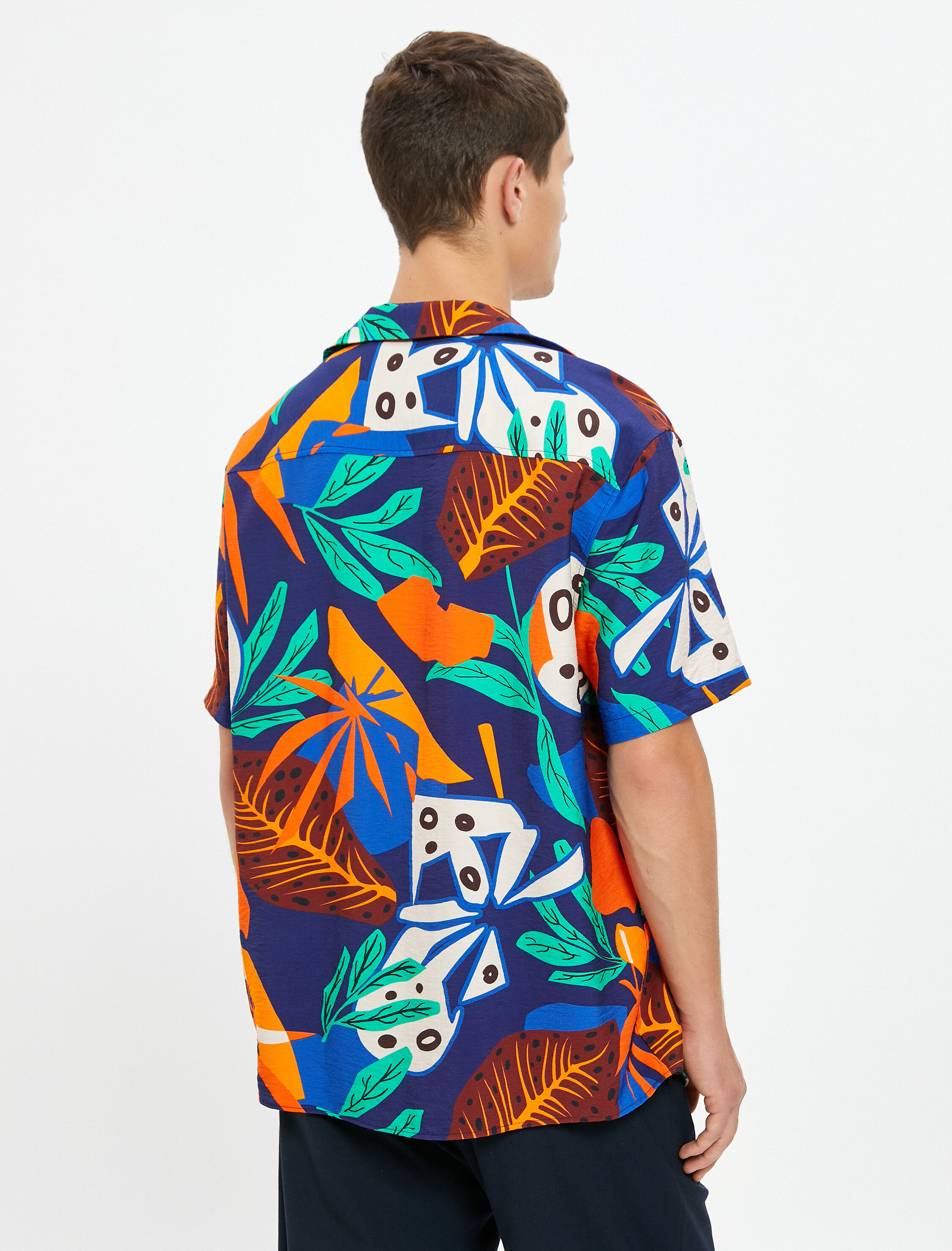   Gömlek Kısa Kollu Devrik Yaka Floral Desenli