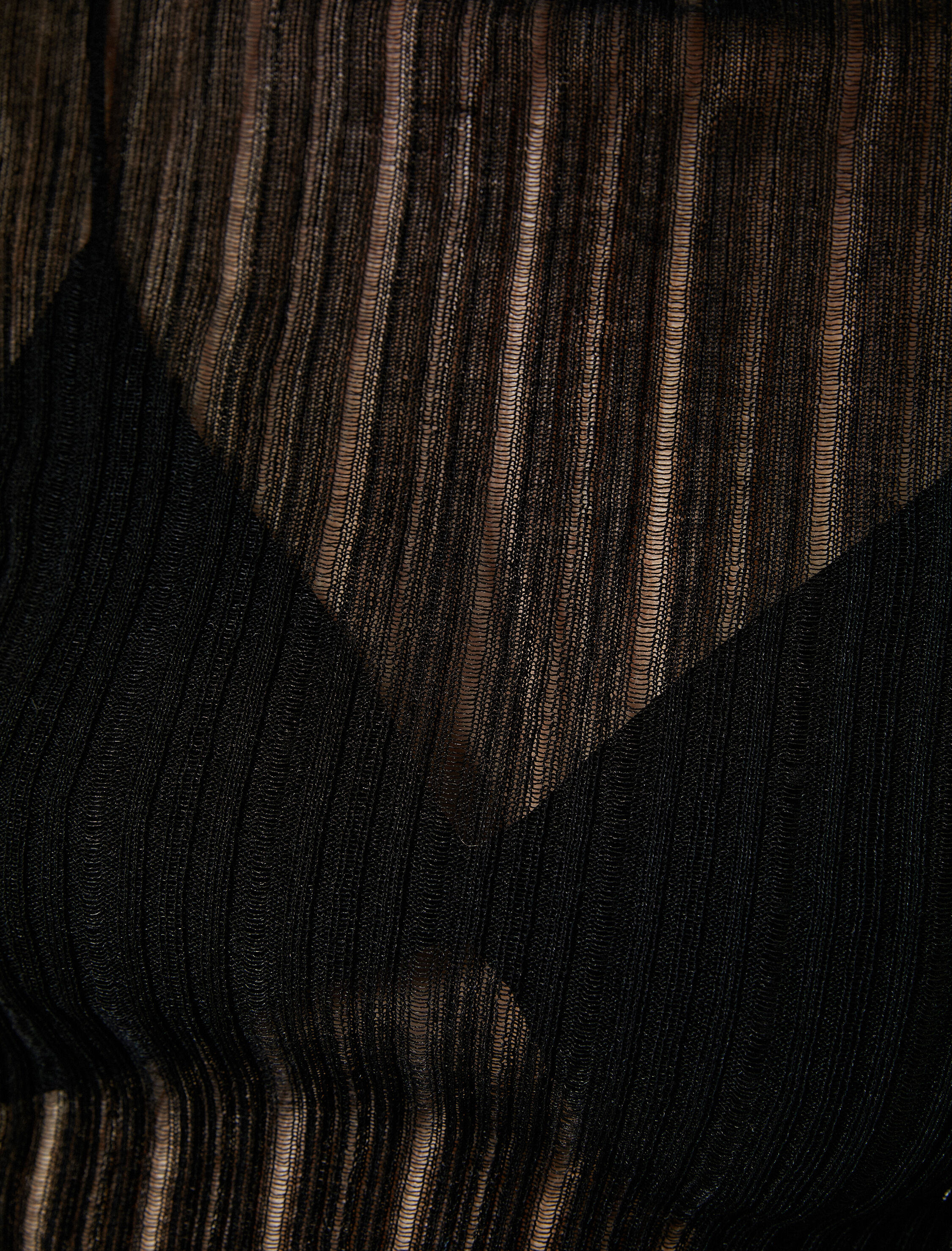   Bisiklet Yaka Kazak Uzun Kollu Transparan Viskon Karışımlı