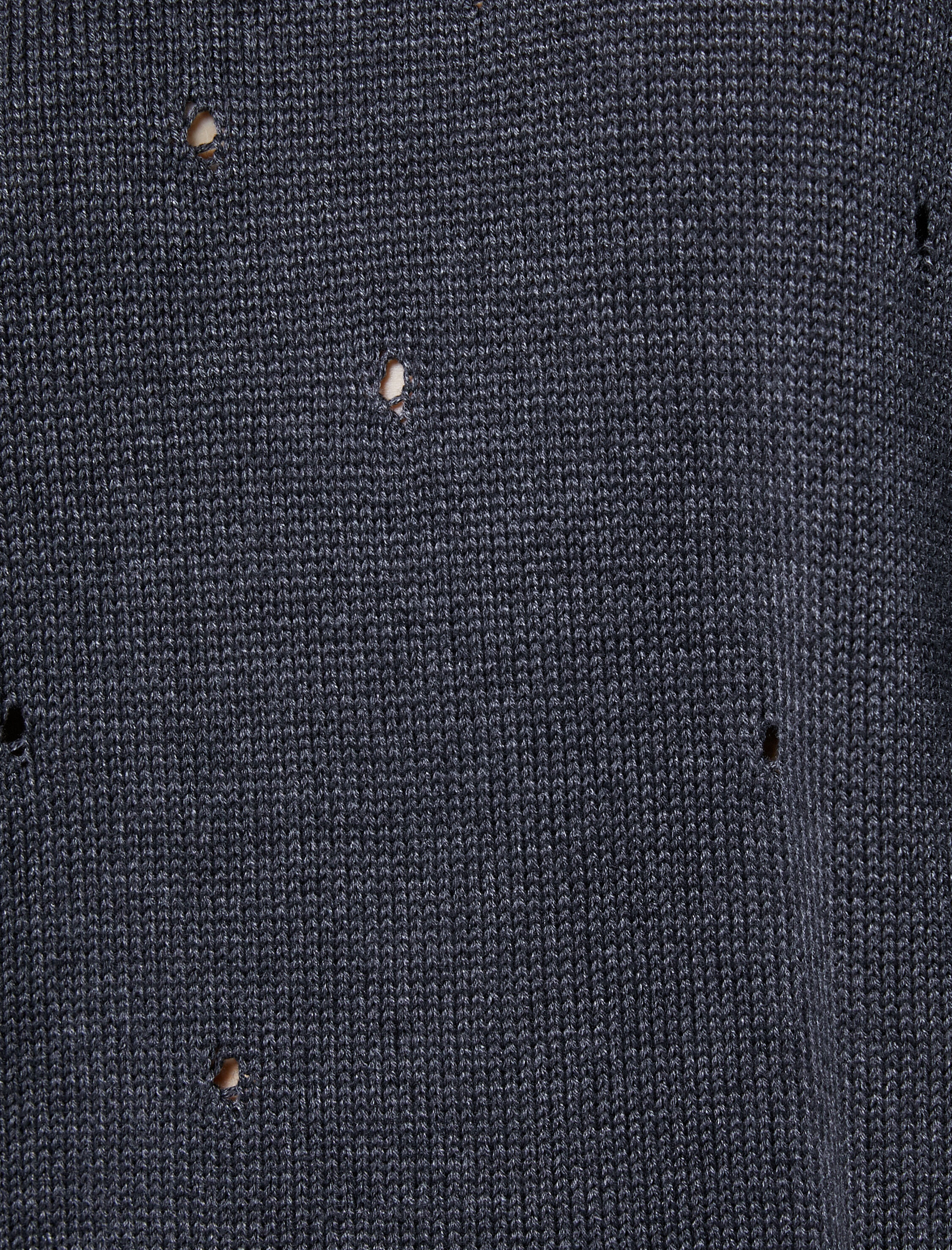   Triko Kazak Uzun Kollu Delikli Yırtık Detaylı Düşük Omuz Bisiklet Yaka