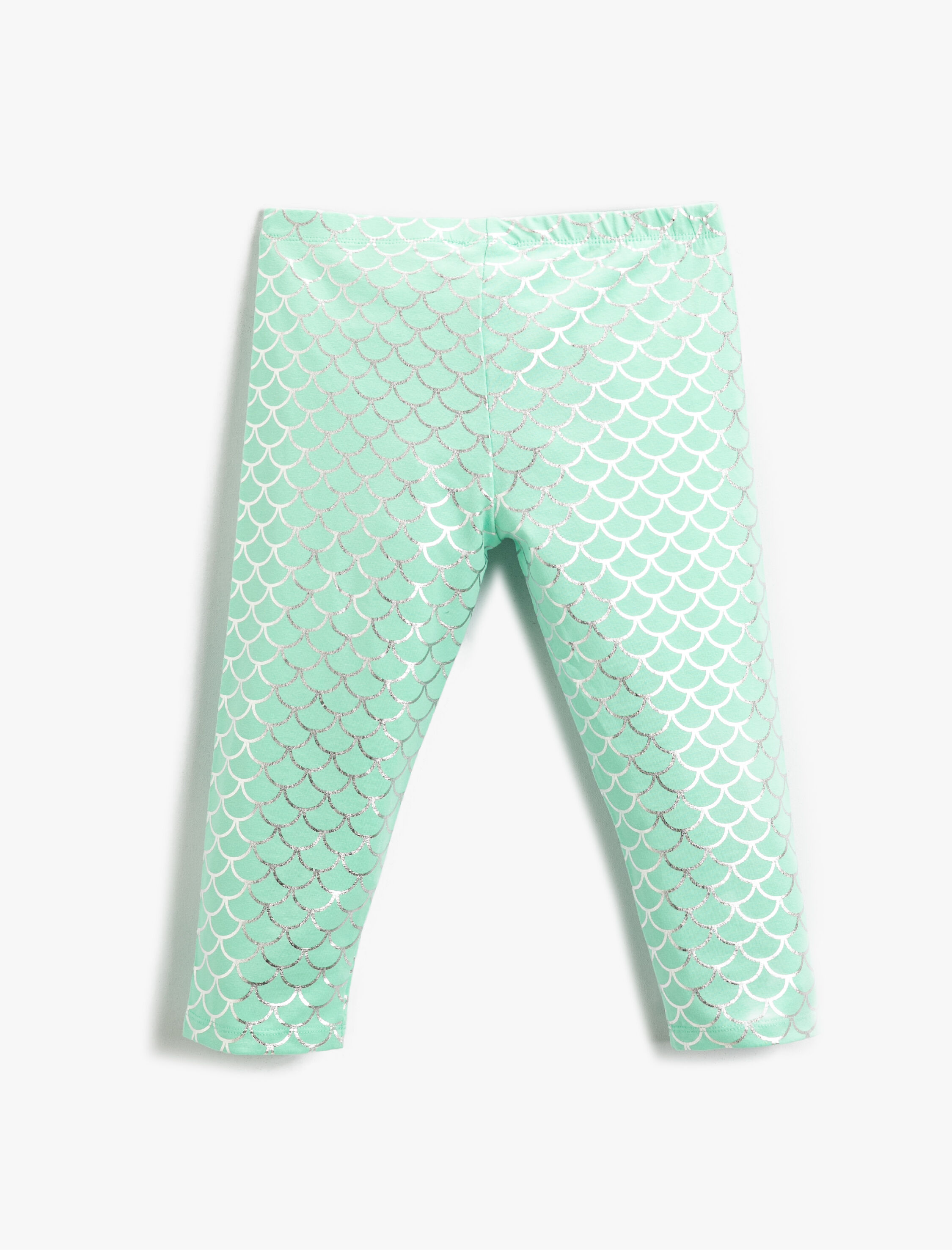  Kız Çocuk Parlak Desenli Kapri Tayt Pamuklu