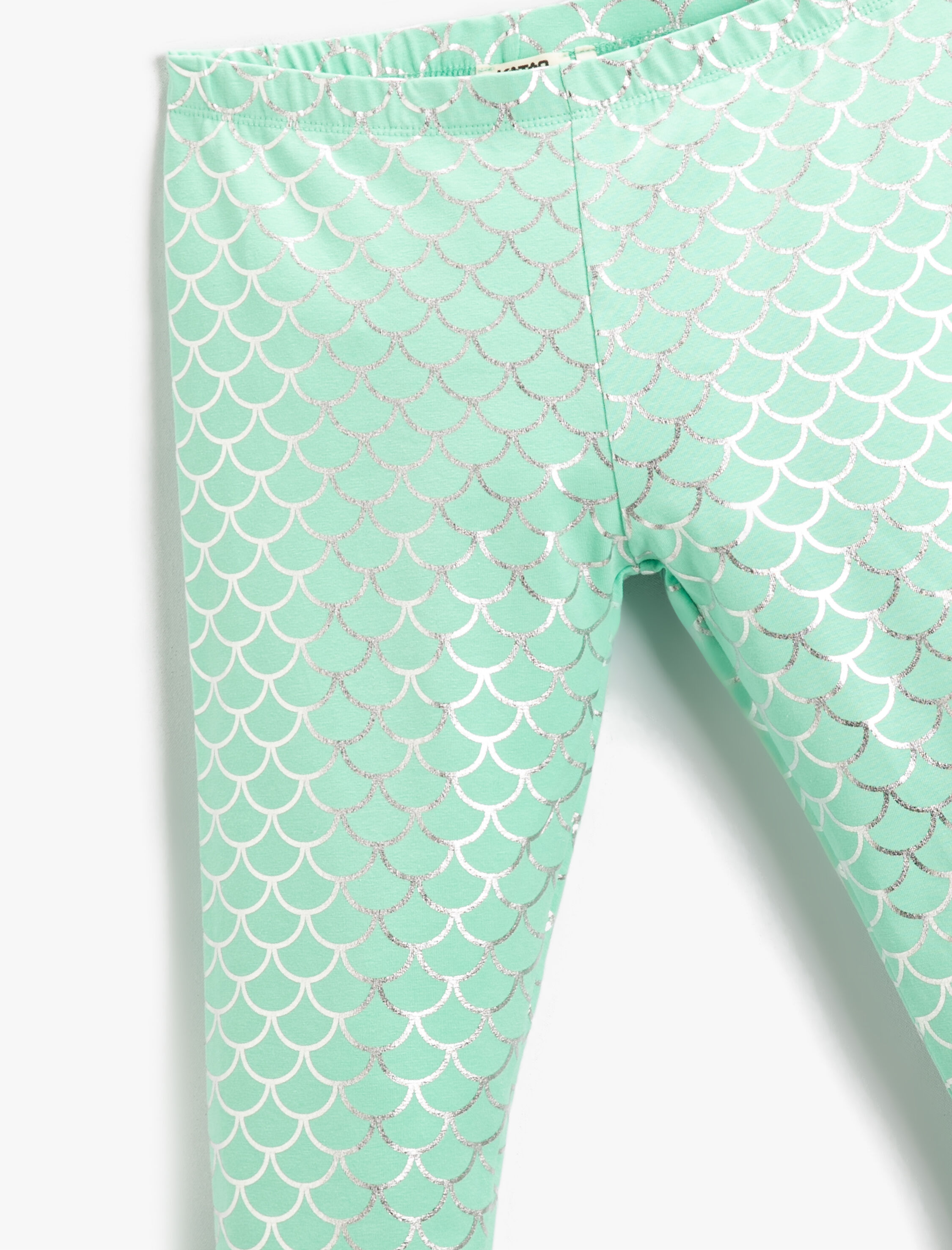  Kız Çocuk Parlak Desenli Kapri Tayt Pamuklu