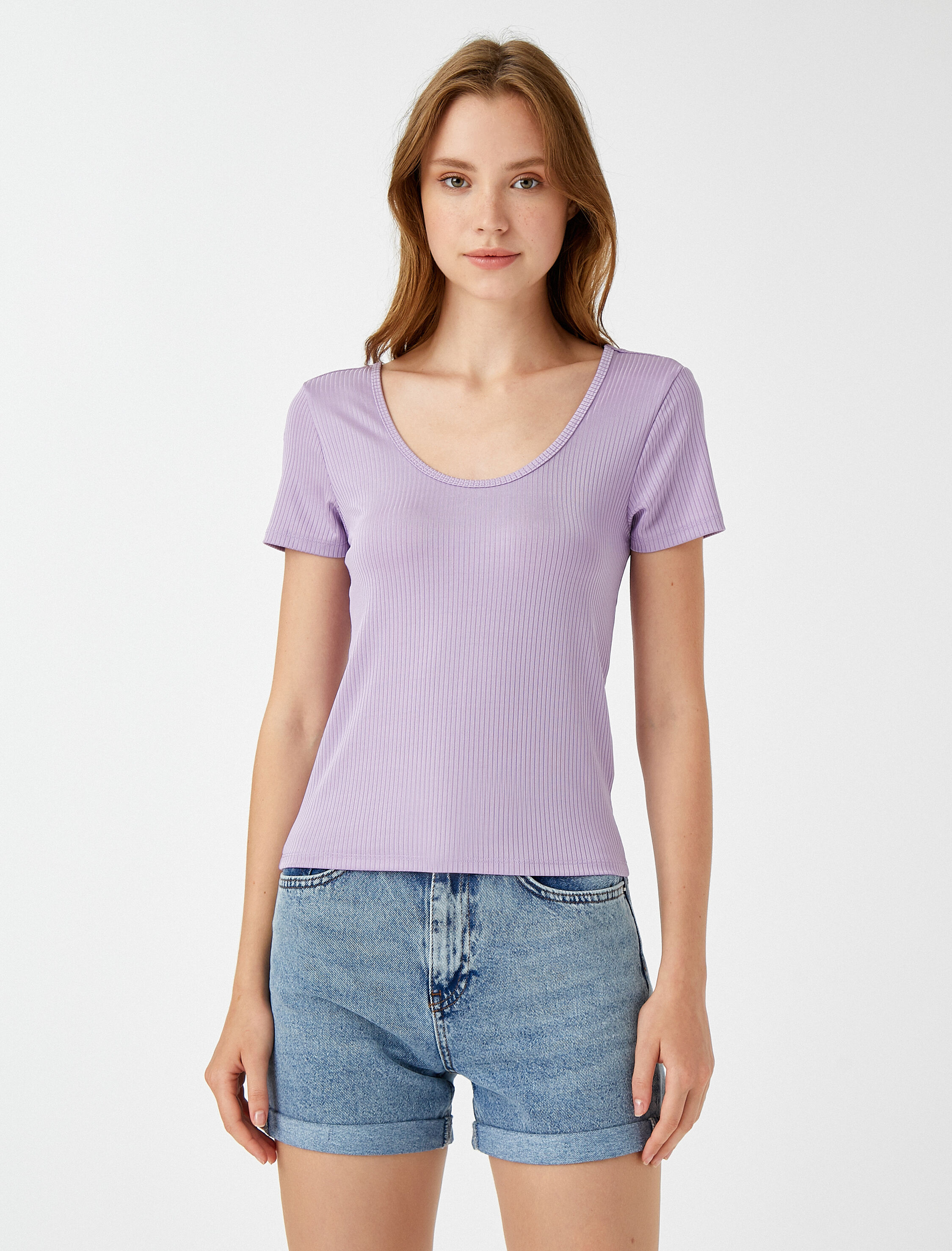   Fitilli Tişört Kısa Kollu