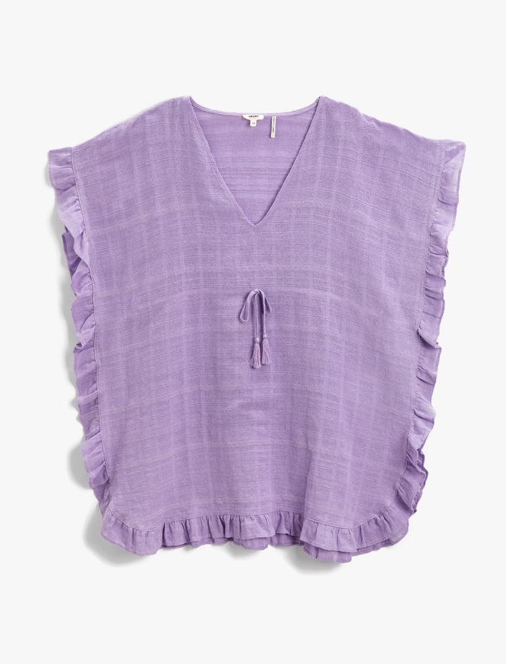  Pamuklu Plaj Elbisesi Kimono