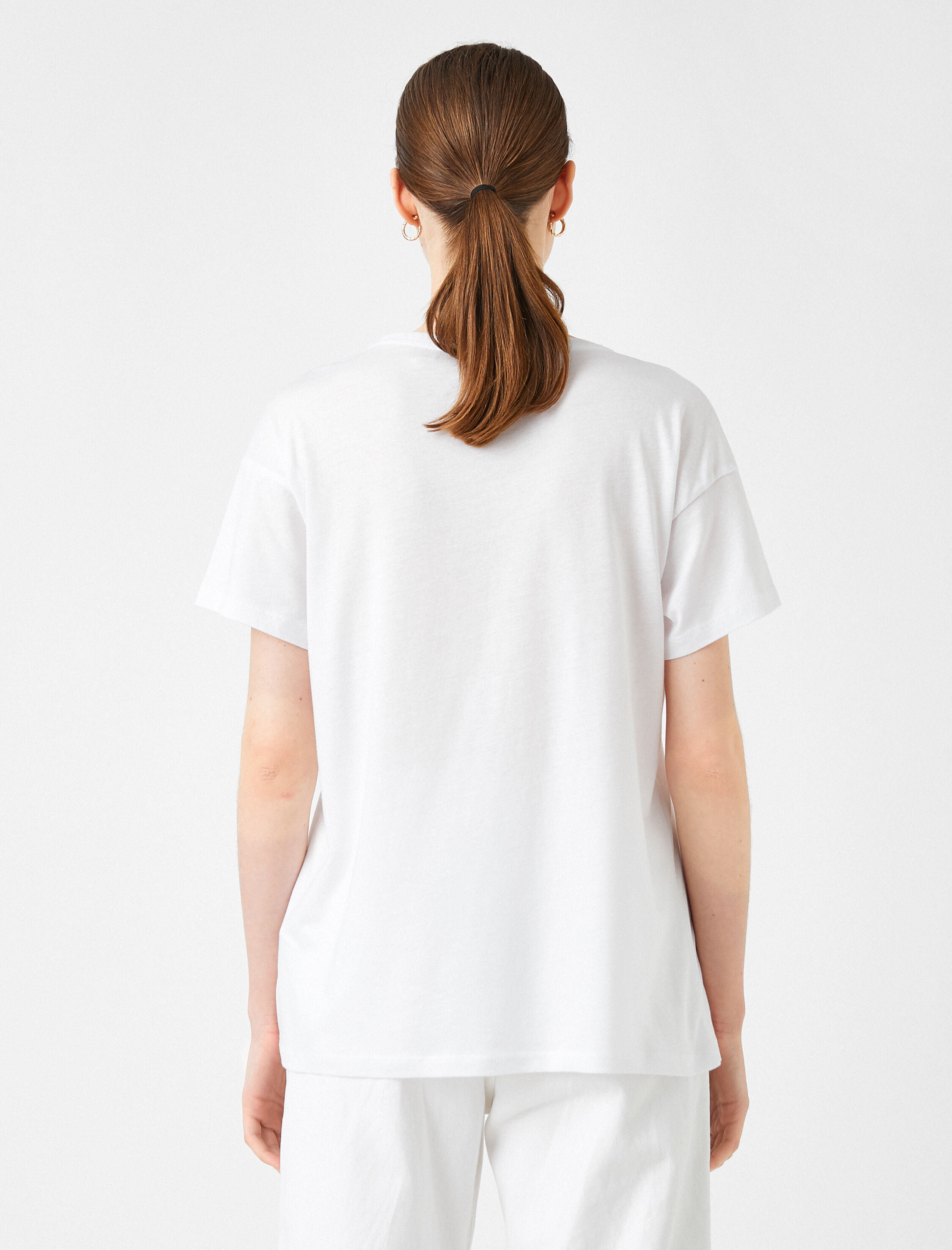   Baskılı Tişört Bisiklet Yaka Kısa Kollu Modal Karışımlı