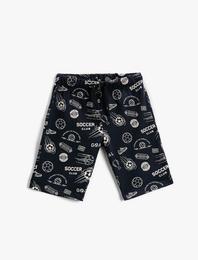 Futbol Baskılı Şort Pamuklu