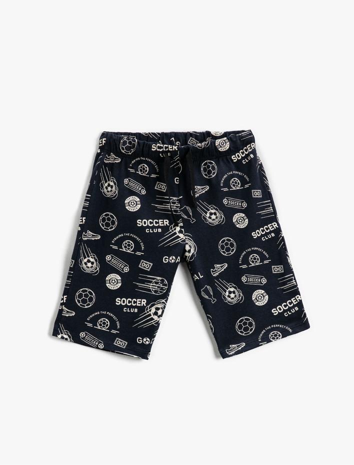 Erkek Çocuk Futbol Baskılı Şort Pamuklu