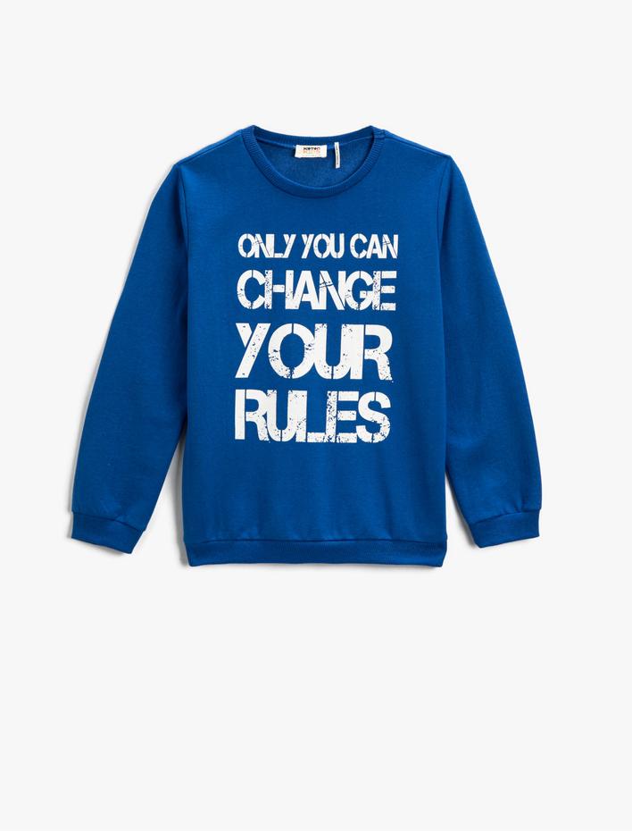 Erkek Çocuk Sweat Uzun Kollu Baskılı Bisiklet Yaka