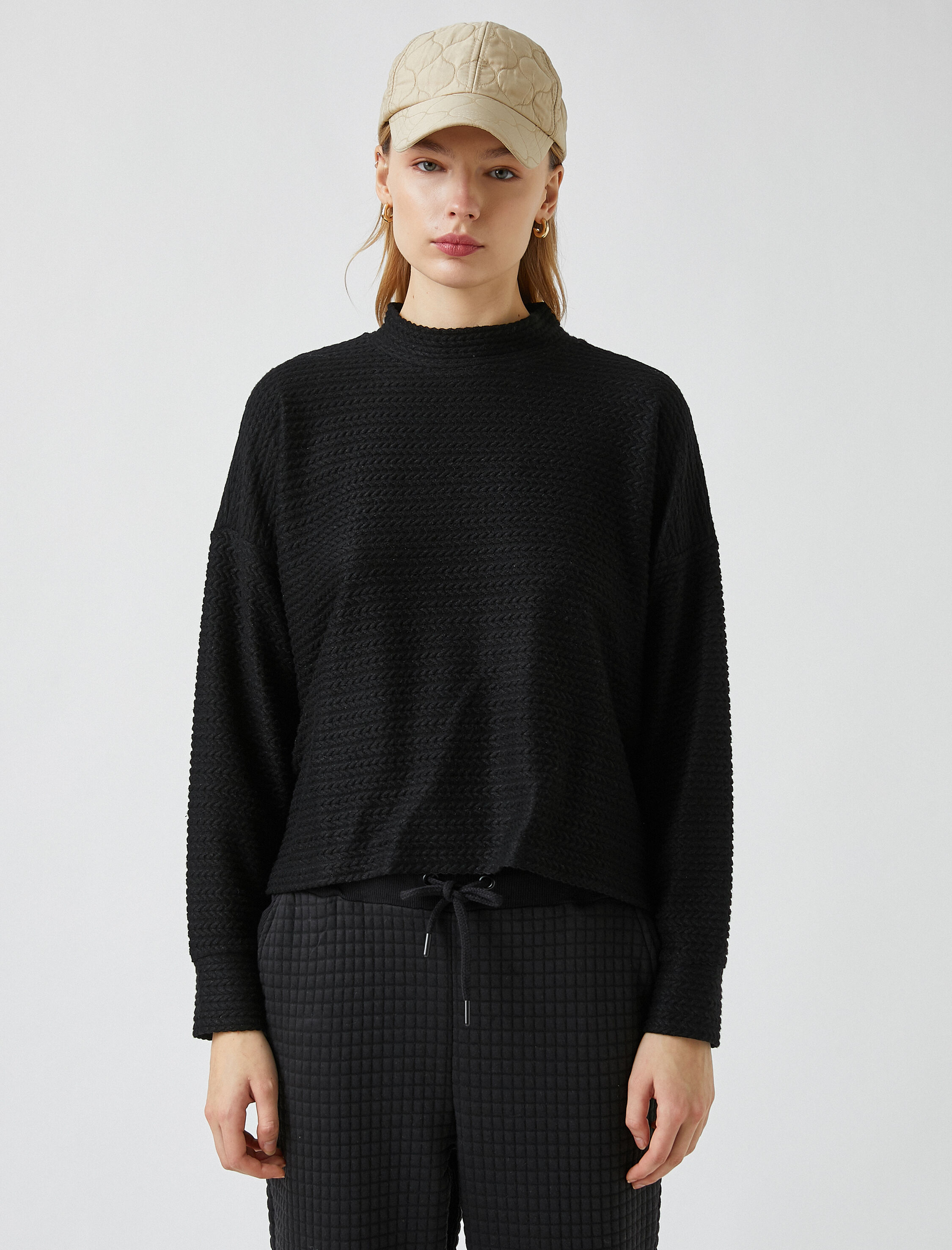   Bisiklet Yaka Uzun Kollu Örme Kazak