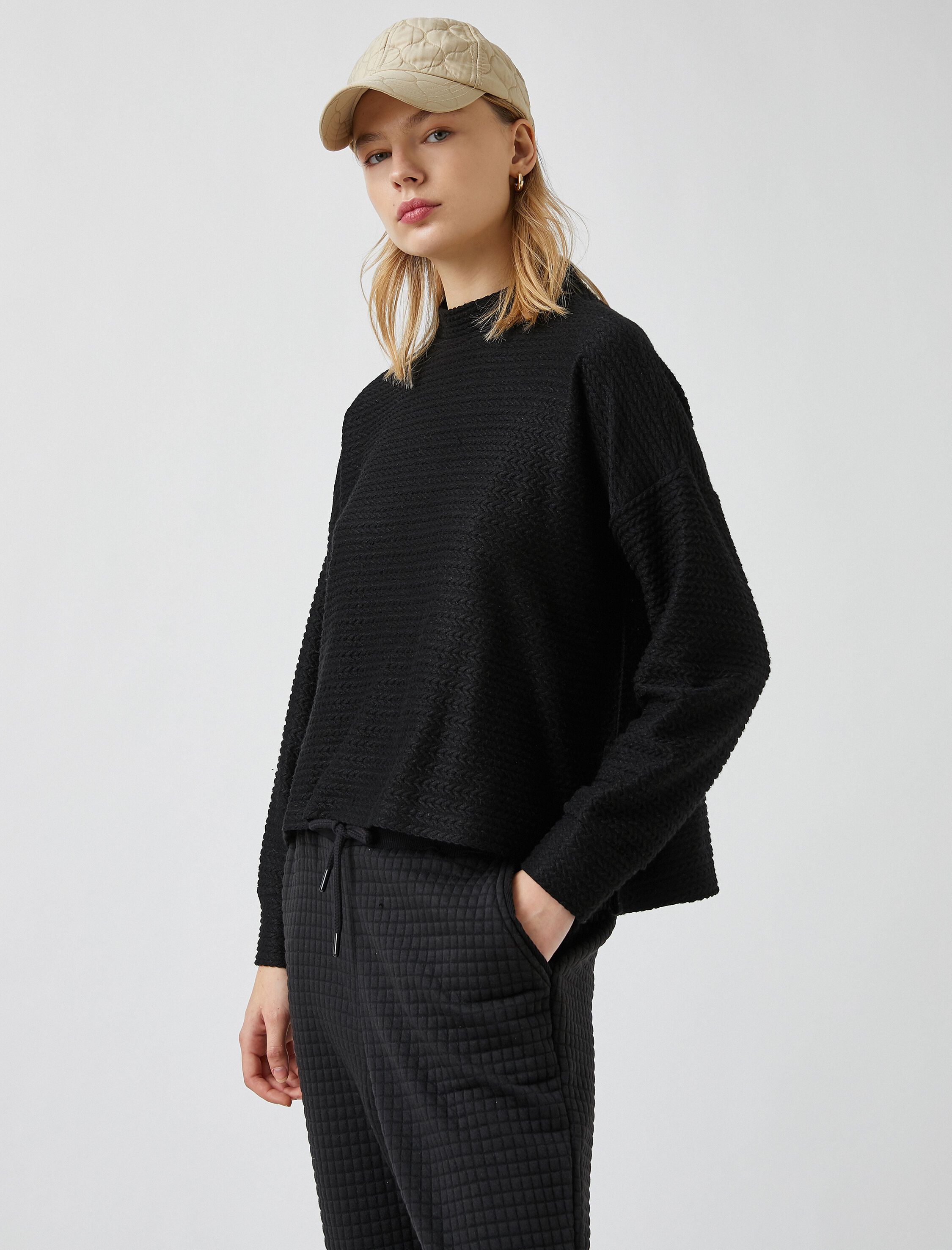   Bisiklet Yaka Uzun Kollu Örme Kazak