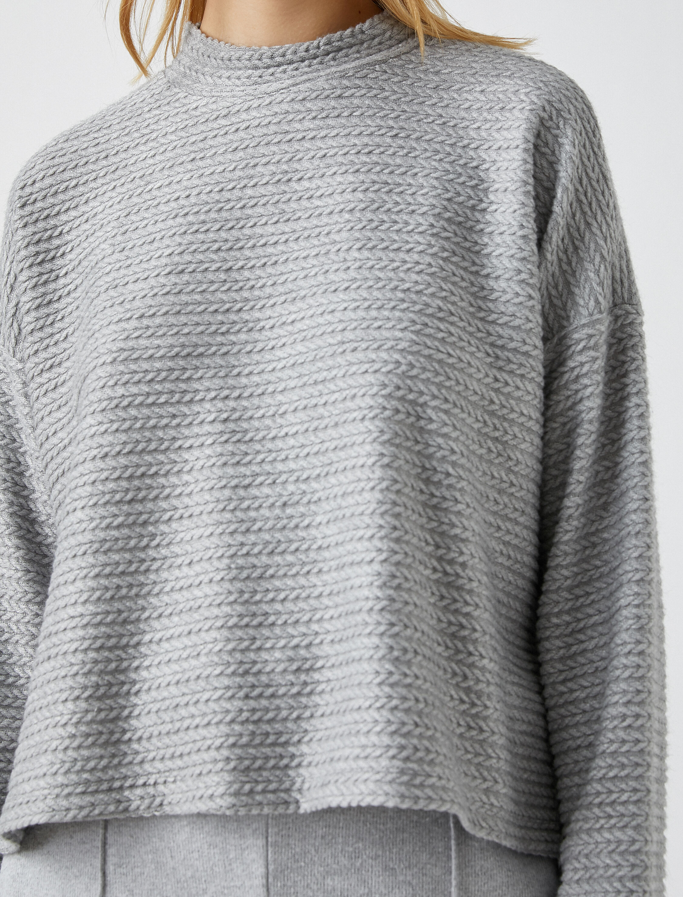   Bisiklet Yaka Uzun Kollu Örme Kazak