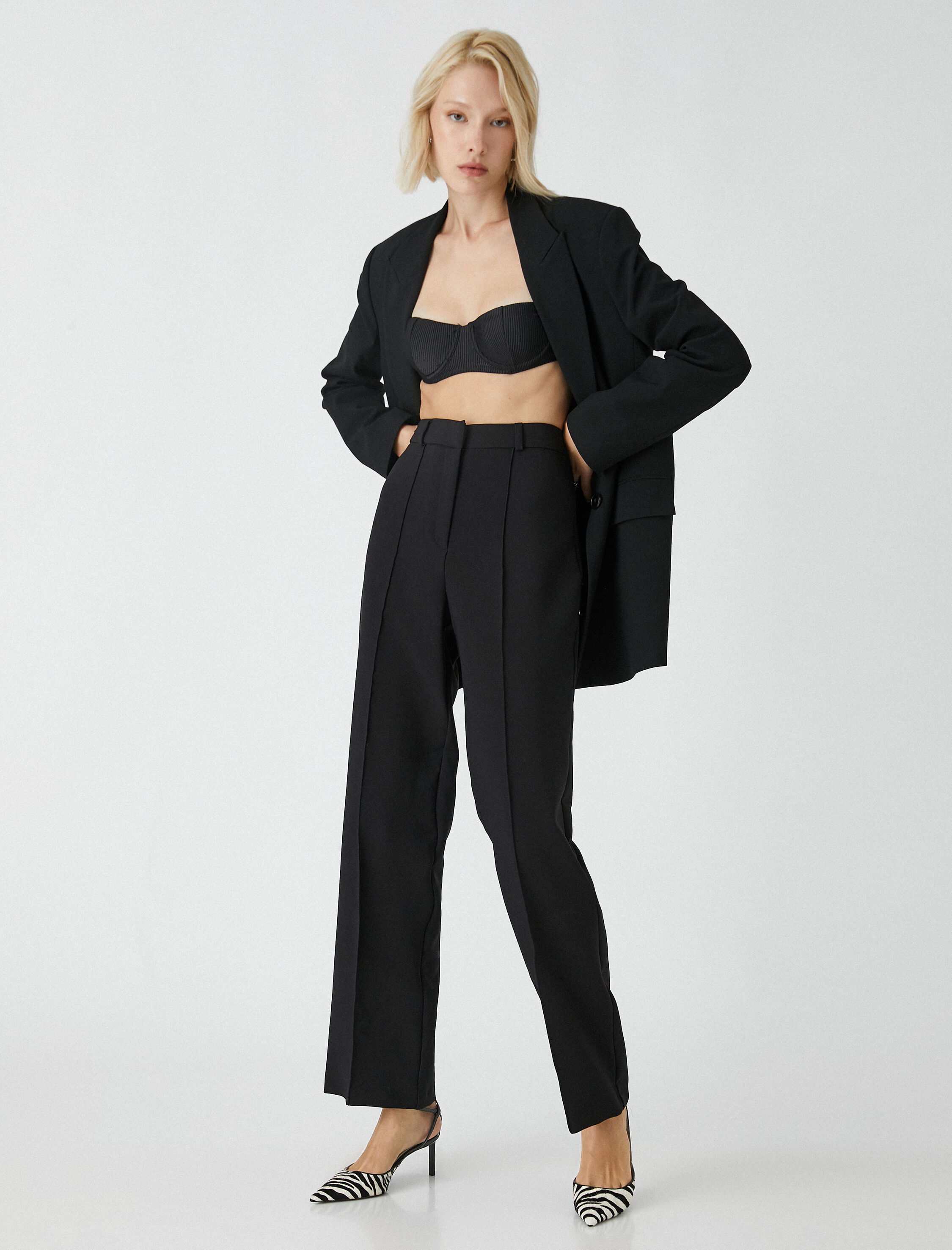   Geniş Paça Pantolon Nervürlü