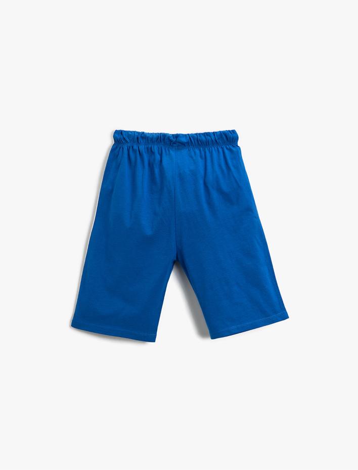 Erkek Çocuk Basic Çizgili Şort Pamuklu Beli Bağcıklı