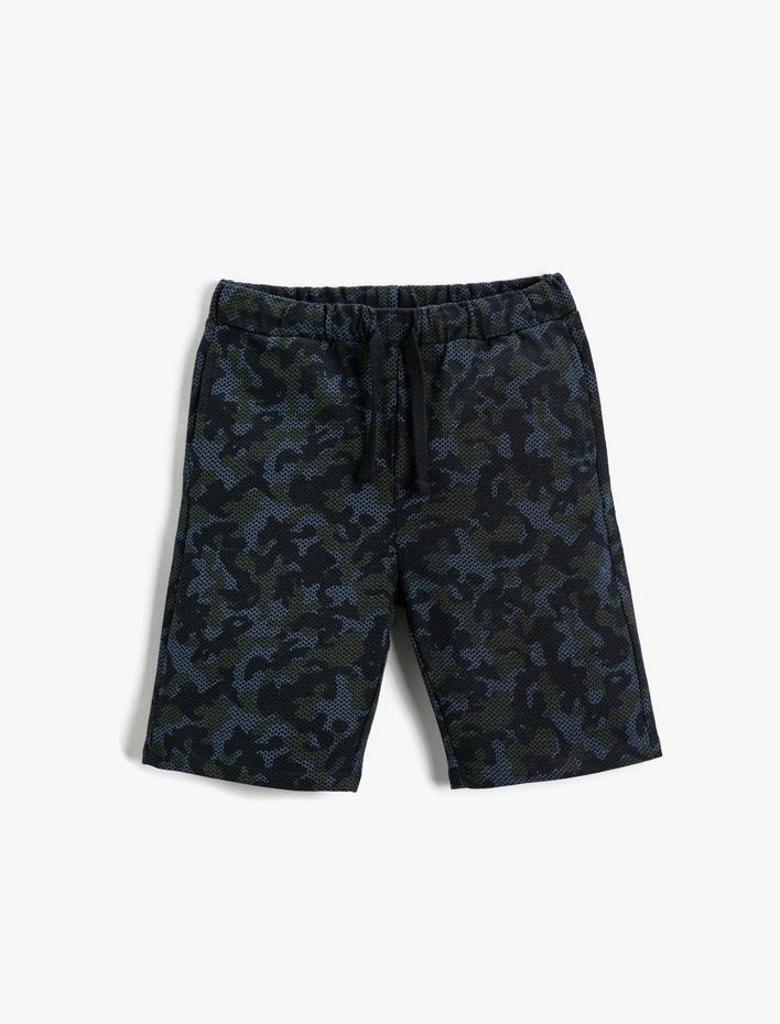 Erkek Çocuk Kamuflaj Desenli Şort Pamuklu