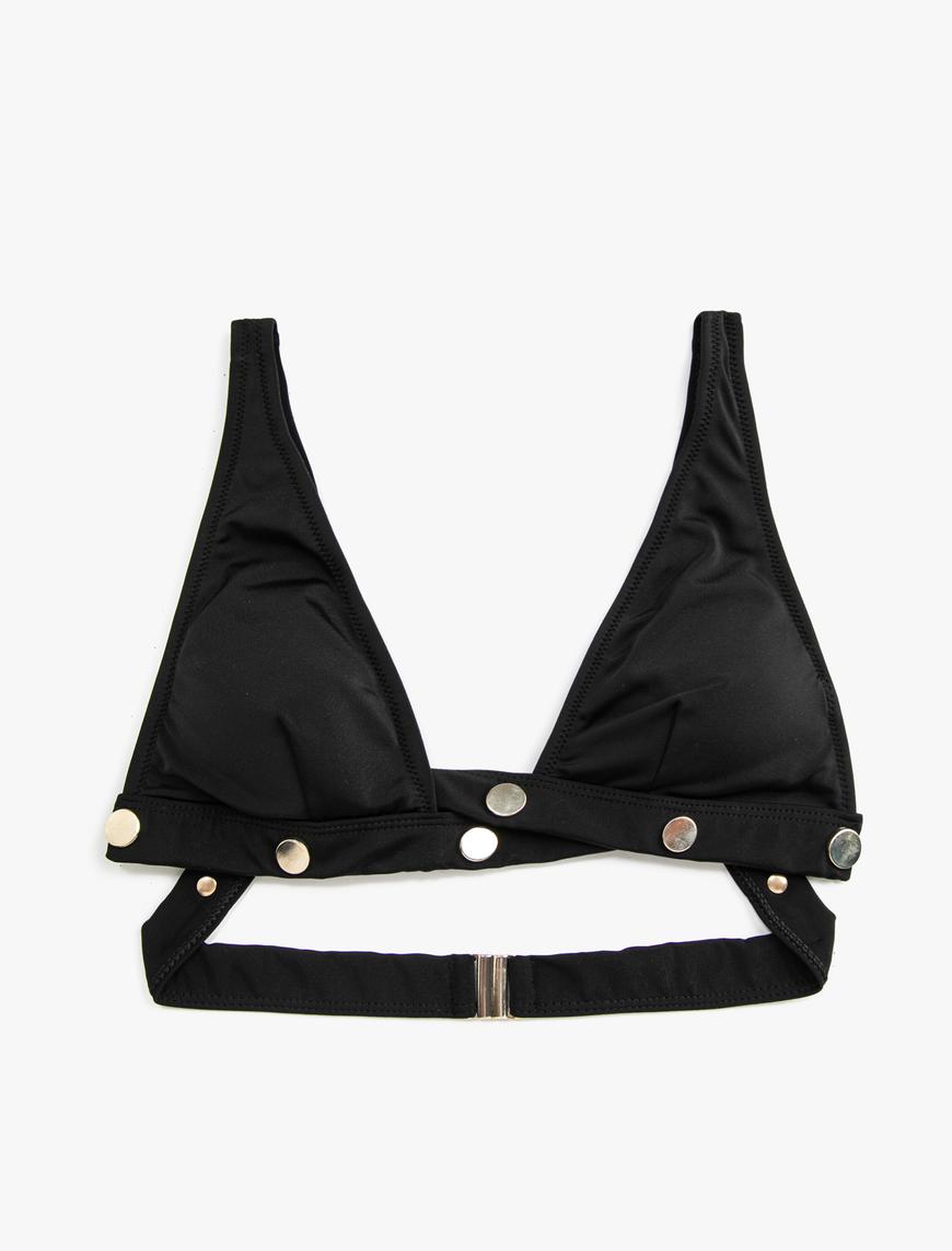   Metal Detaylı Bikini Üst