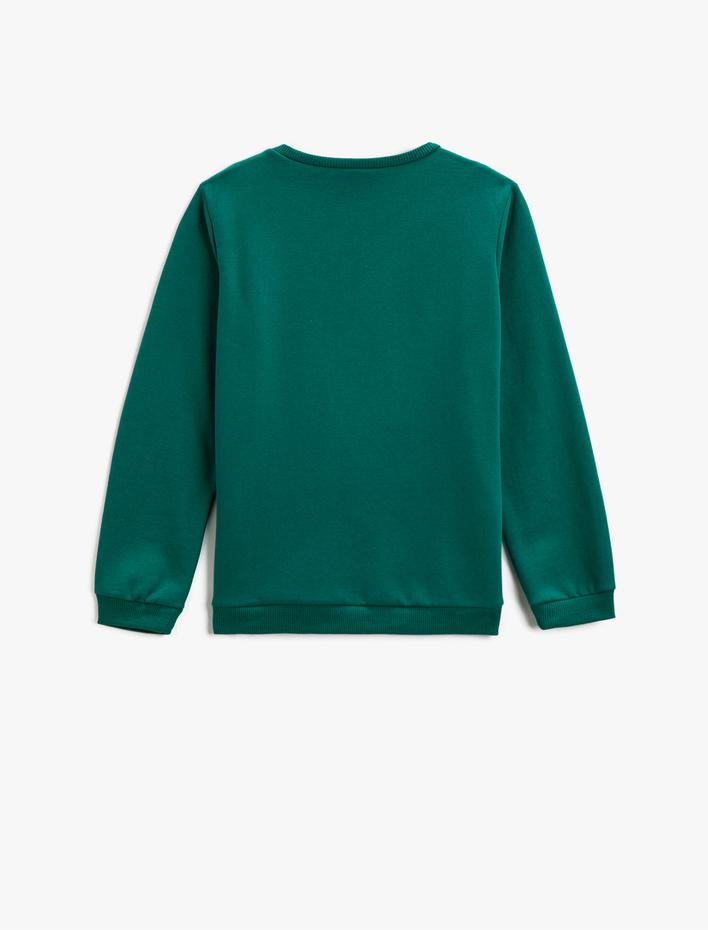 Erkek Çocuk Sweatshirt Uzun Kollu Baskılı Bisiklet Yaka