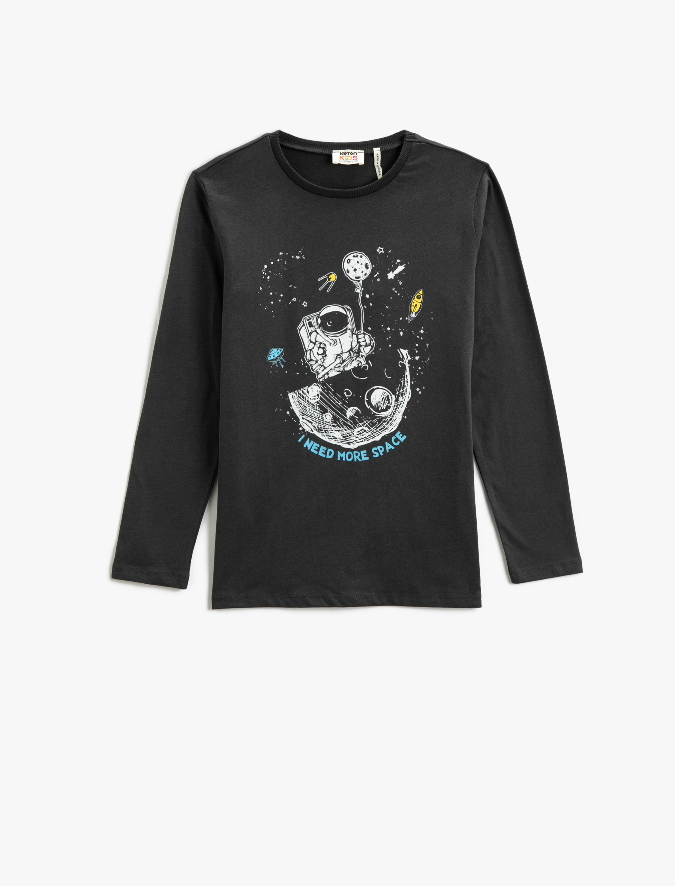 Erkek Çocuk Astronot Baskılı Tişört Uzun Kollu