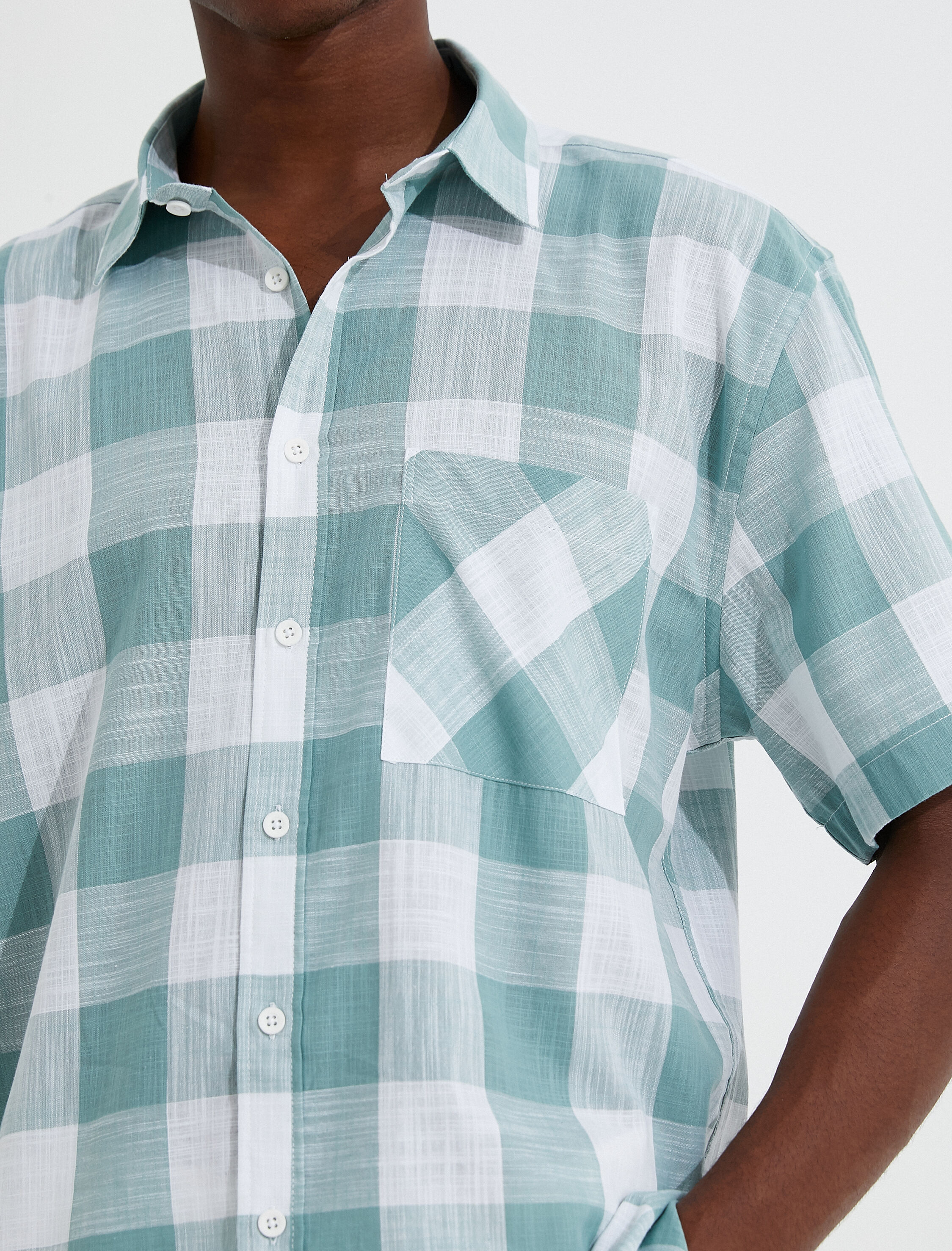   Ekoseli Kısa Kollu Gömlek