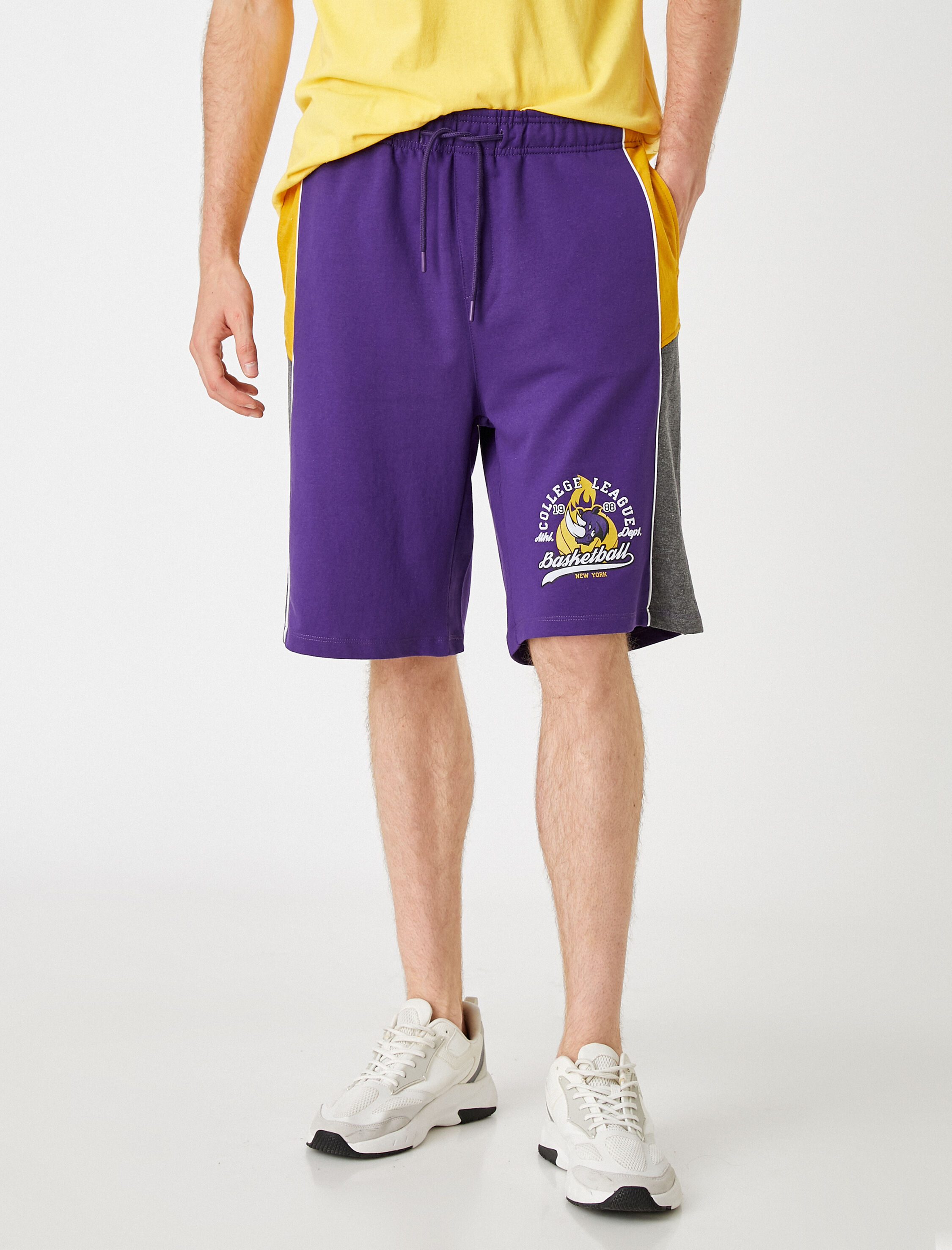 Kolej Şort Basketbol Baskılı Beli Bağcıklı Cepli