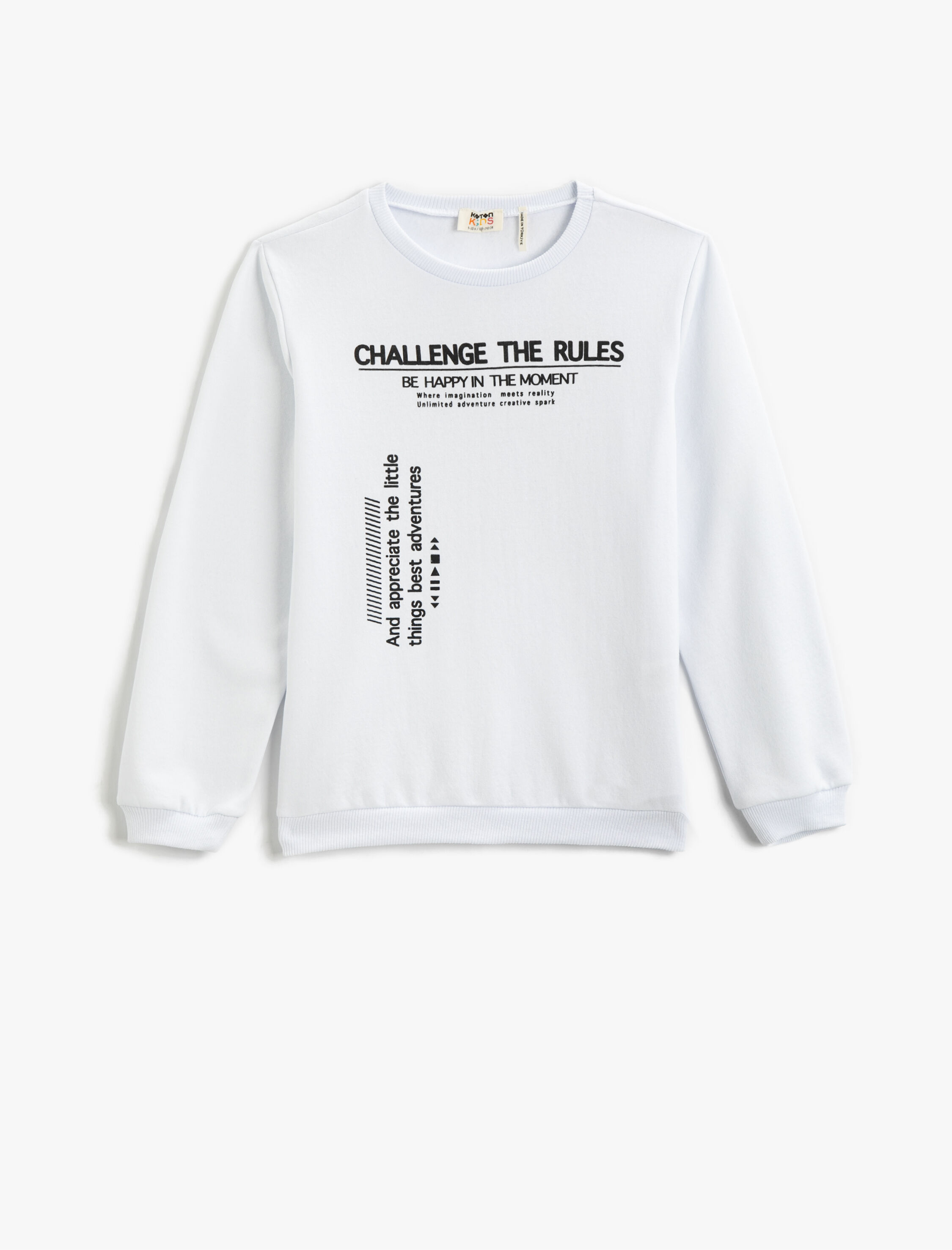  Erkek Çocuk Sweatshirt Uzun Kollu Baskılı Bisiklet Yaka