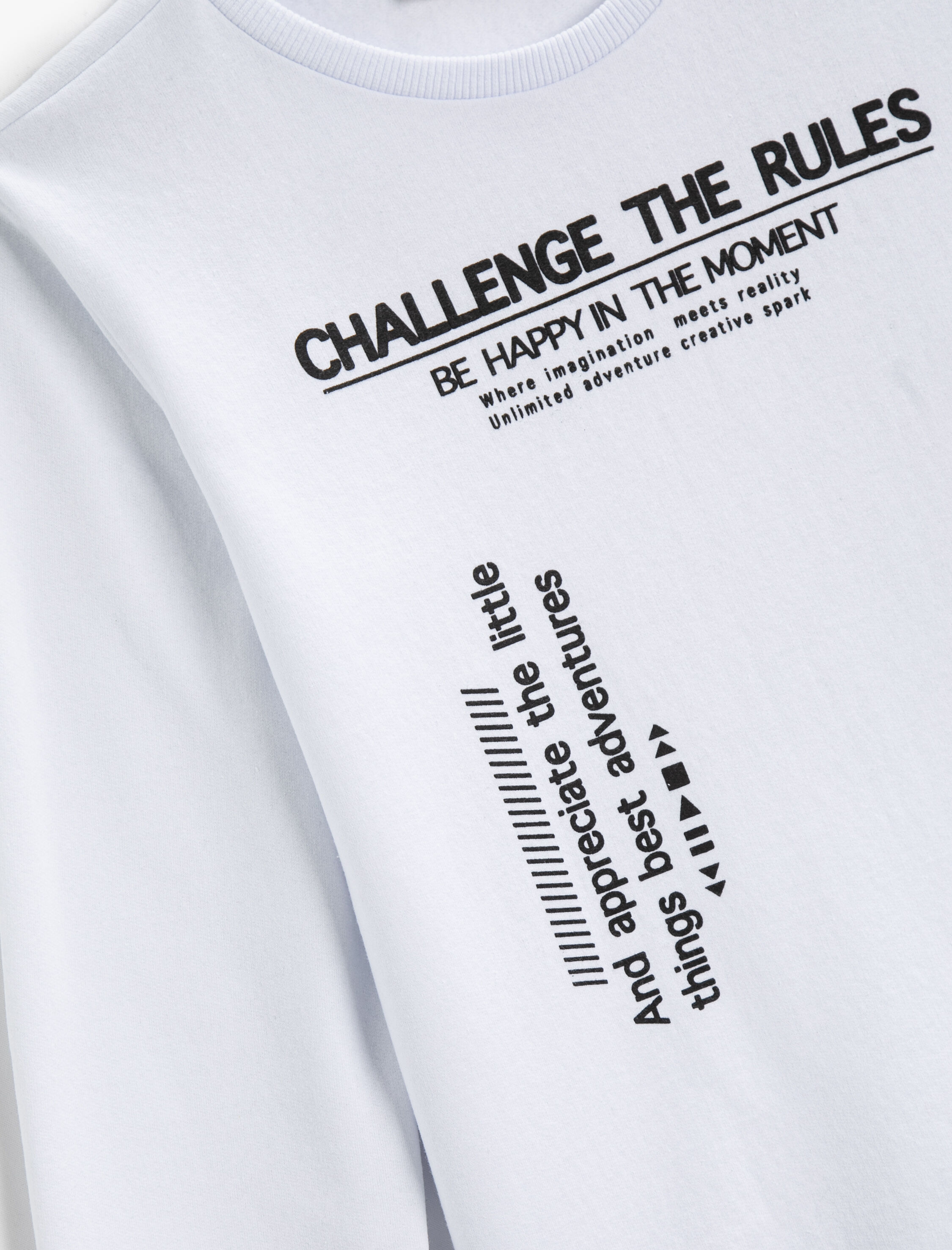  Erkek Çocuk Sweatshirt Uzun Kollu Baskılı Bisiklet Yaka