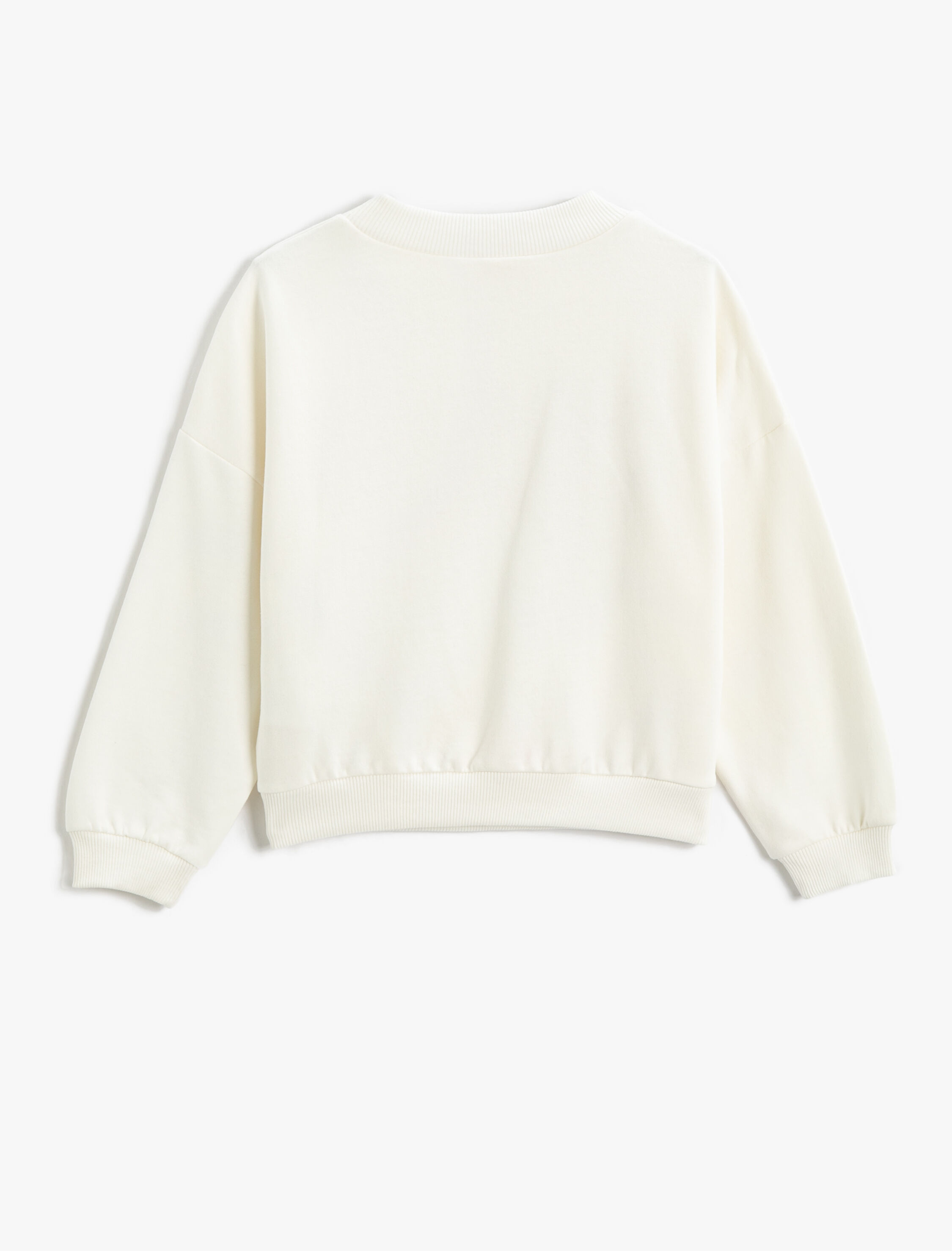  Kız Çocuk Oversize Sweatshirt Uzun Kollu Baskılı Bisiklet Yaka