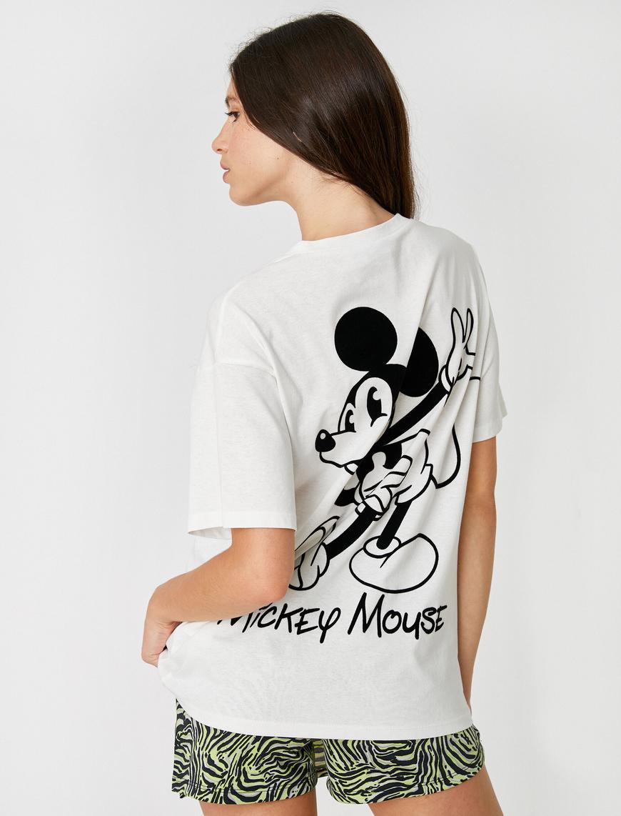   Mickey Mouse Lisanslı Baskılı Oversize Tişört